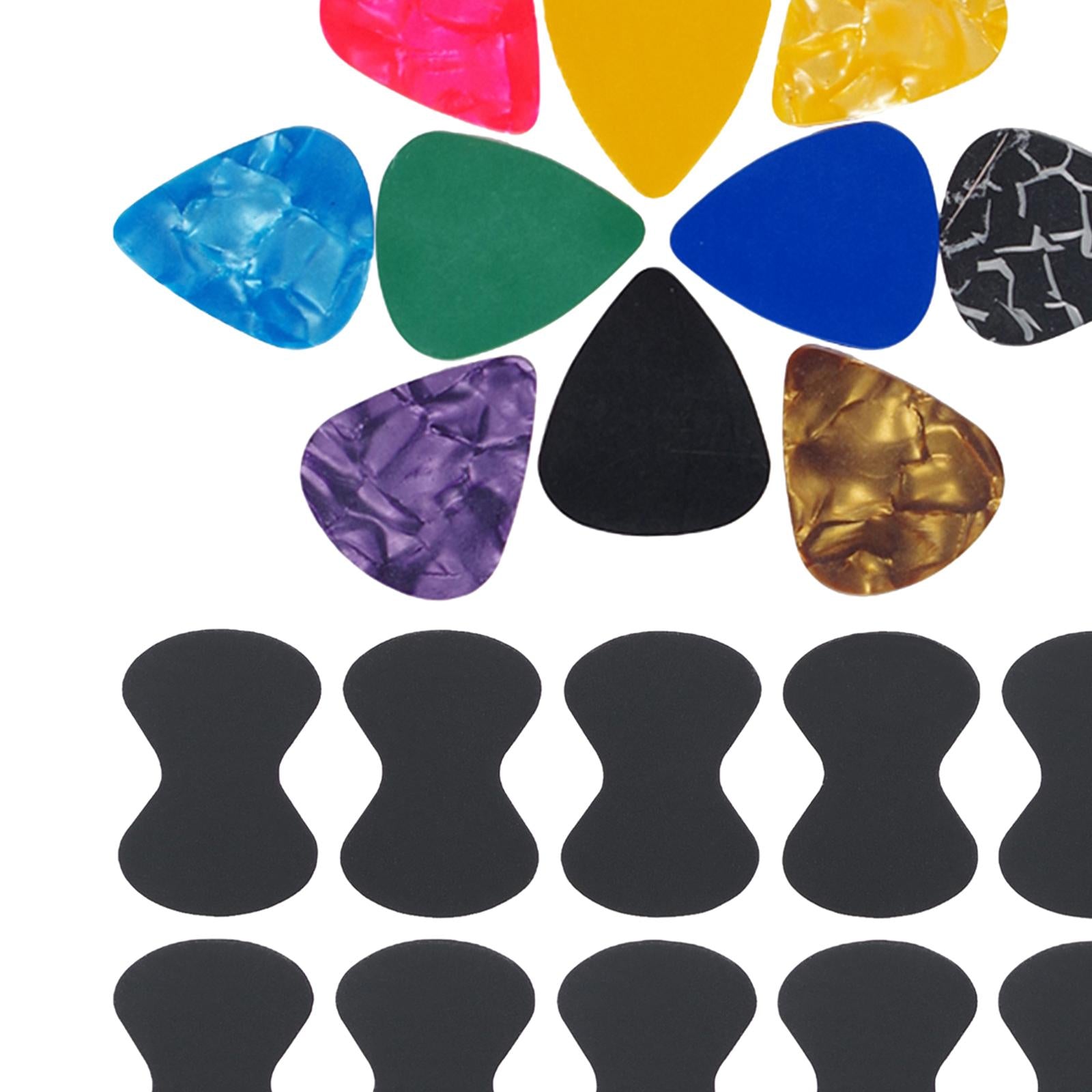 Guitar Pick Non-Slip Grip for Electric Bass Acoustic Guitar Black 20pcs