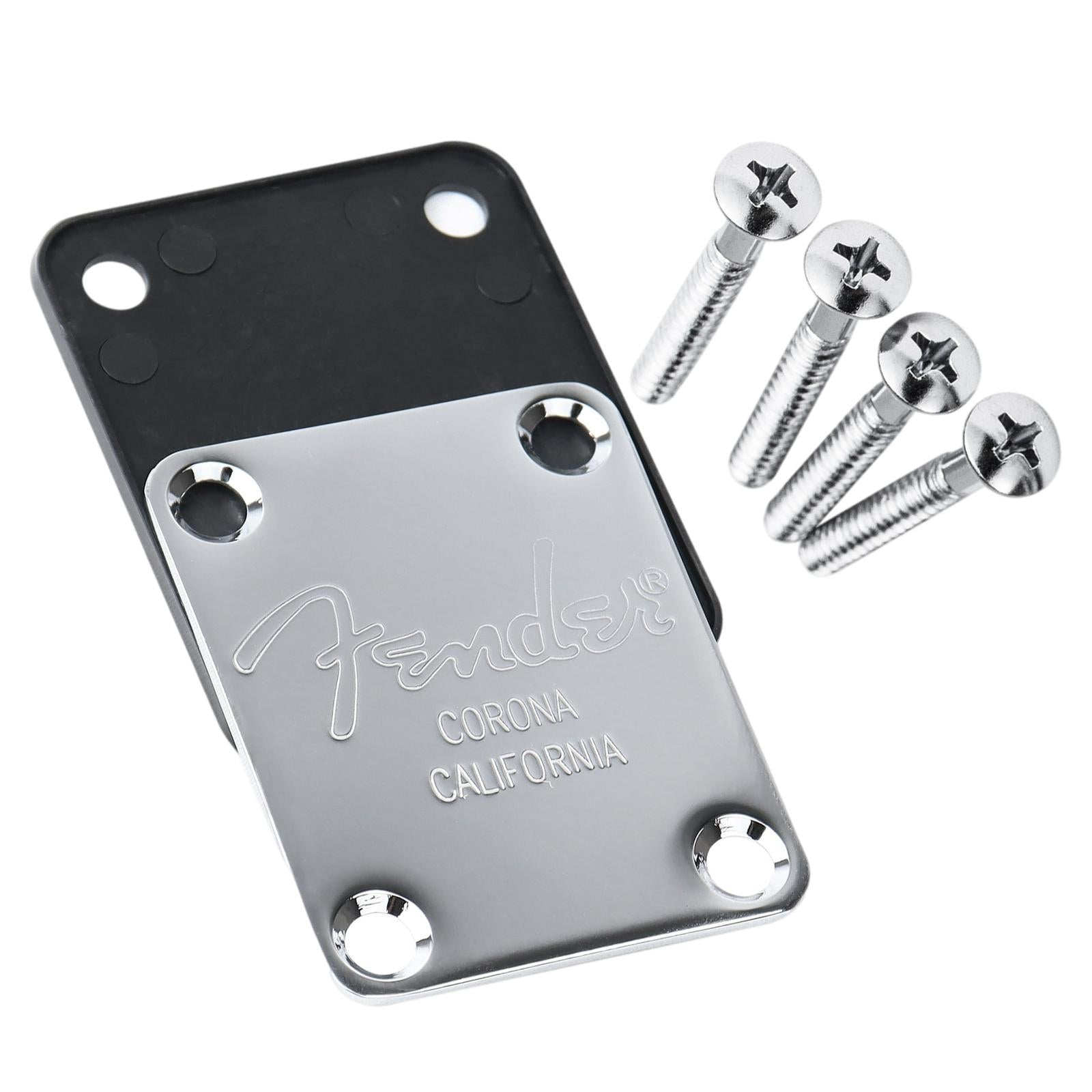 Electric Guitar Neck Plate Back Plate With 4 Mounting Screws Silver