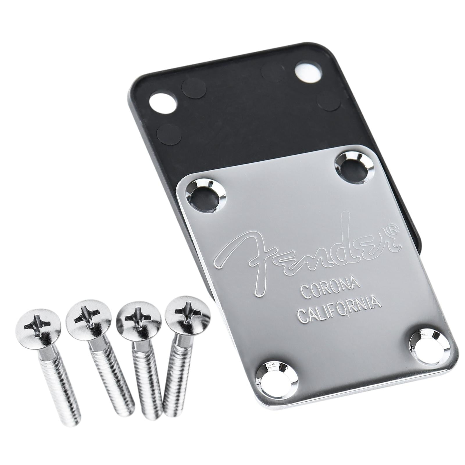 Electric Guitar Neck Plate Back Plate With 4 Mounting Screws Silver