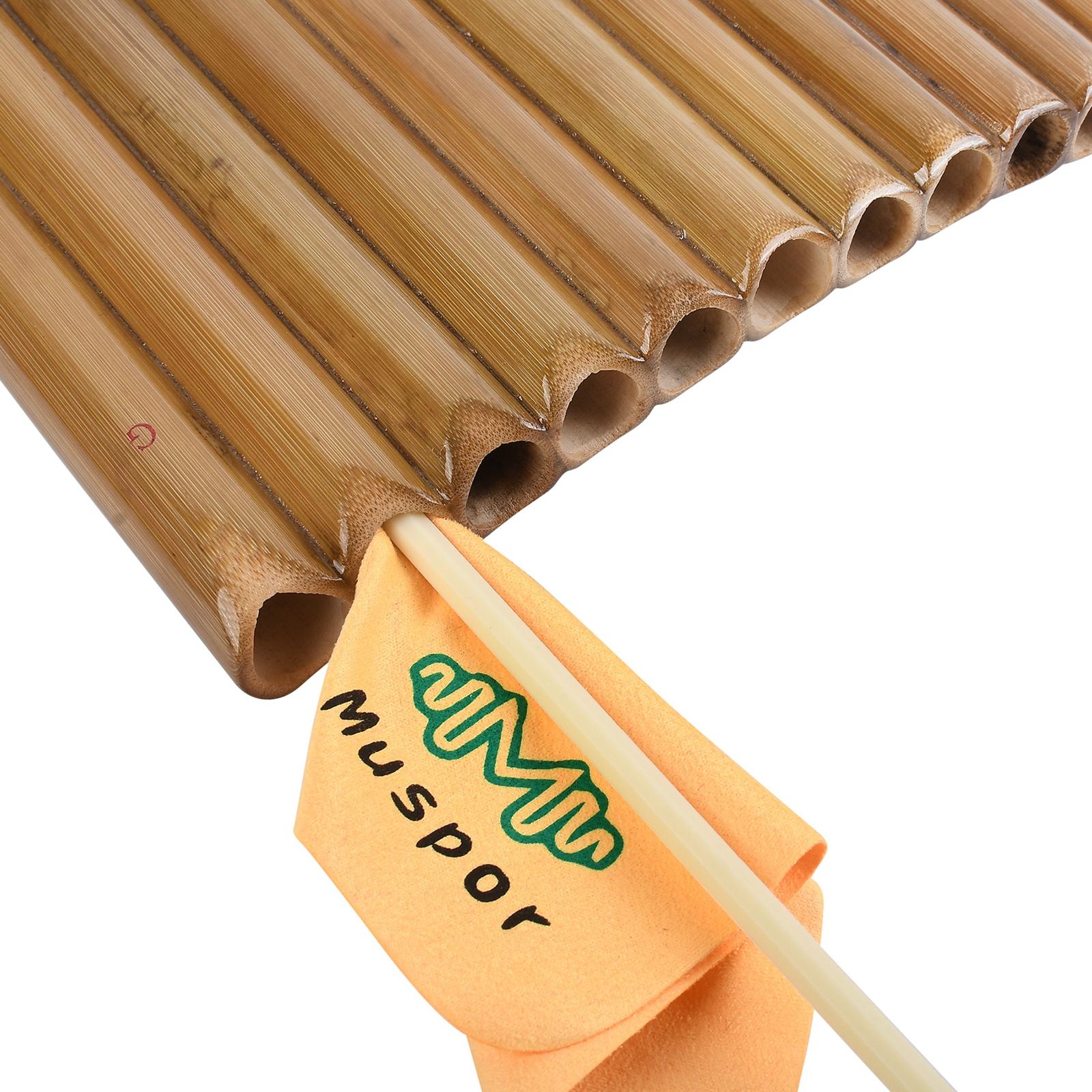 Handmade 15 Pipes Bamboo Panflute Key of G Key Woodwind Musical Instrument Right