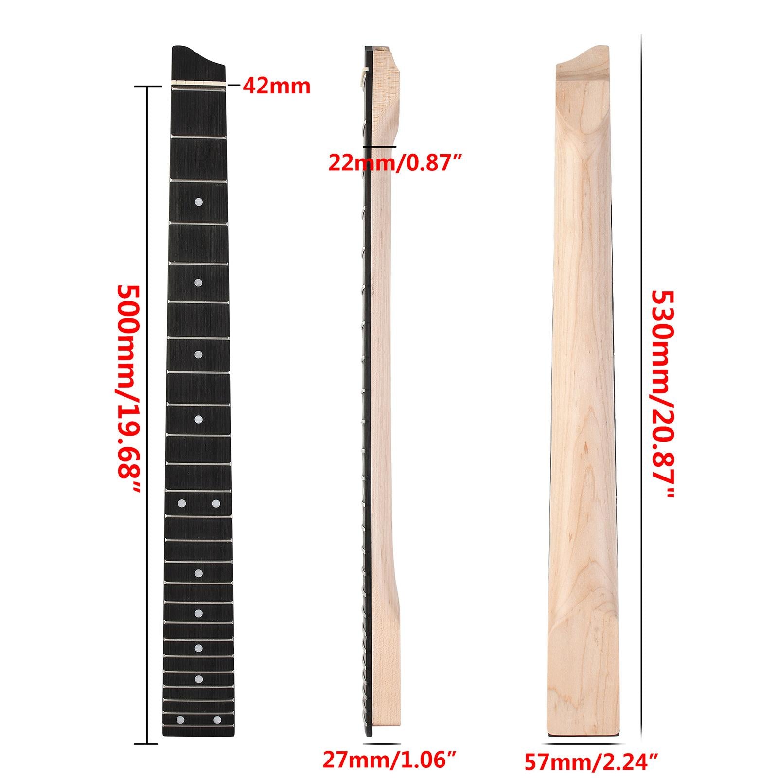 24 Fret Guitar Neck Headless 6-String for Travel Guitar Electric Guitar