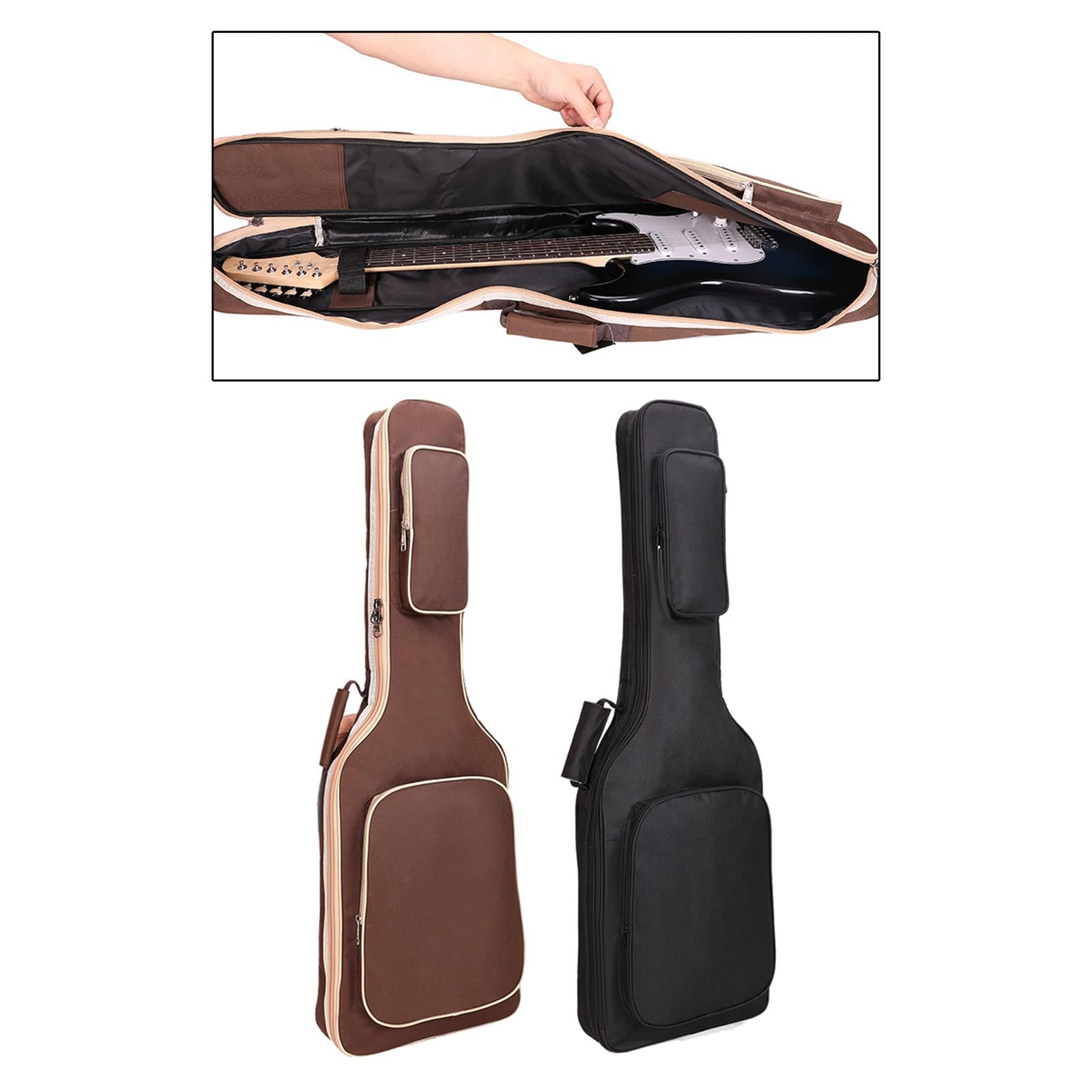 Oxford Electric Guitar Case with Pockets Organizer 7mm Cotton Coffee
