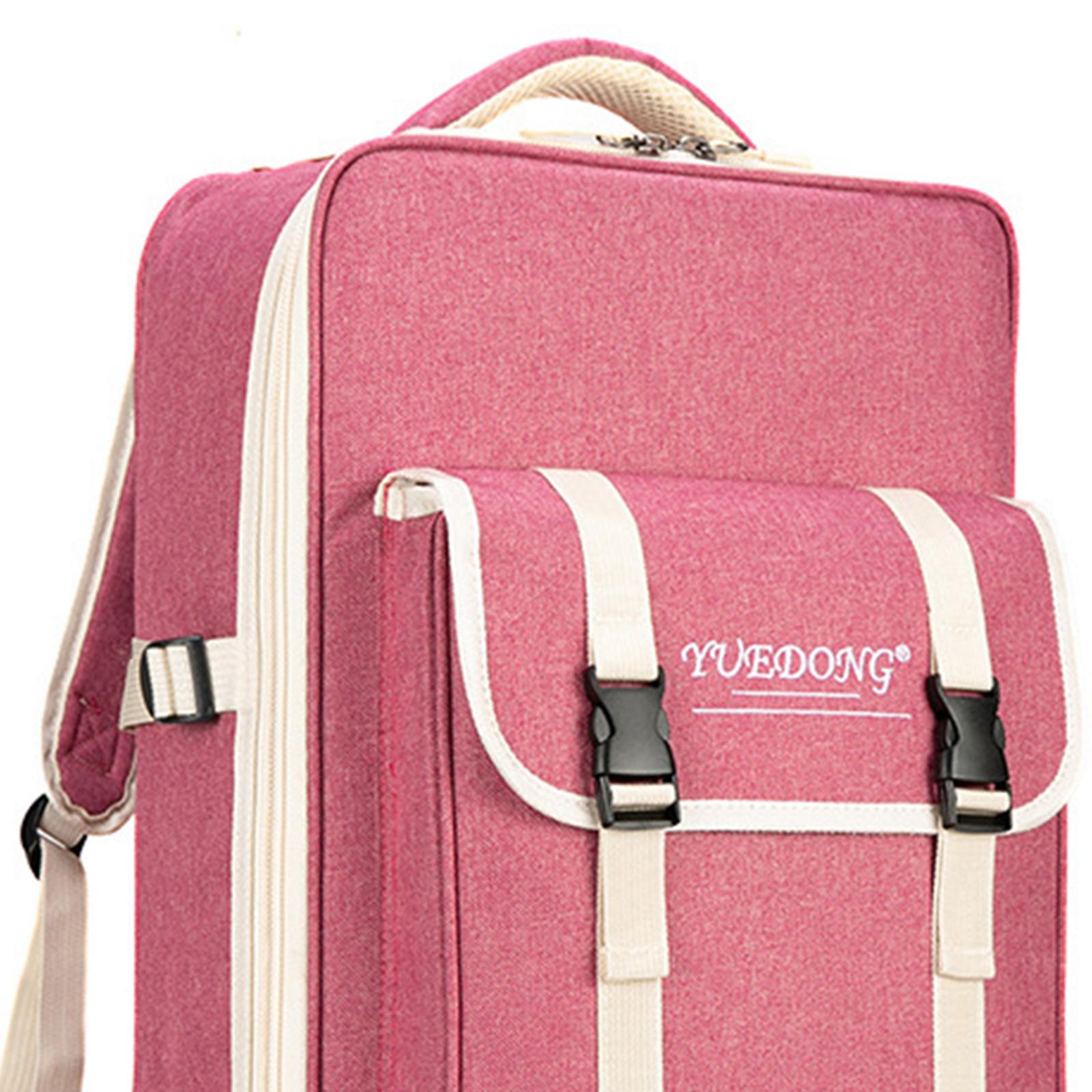 Gourd Silk Bag with Double Shouler Straps Zipper Accessories for Traveling Pink