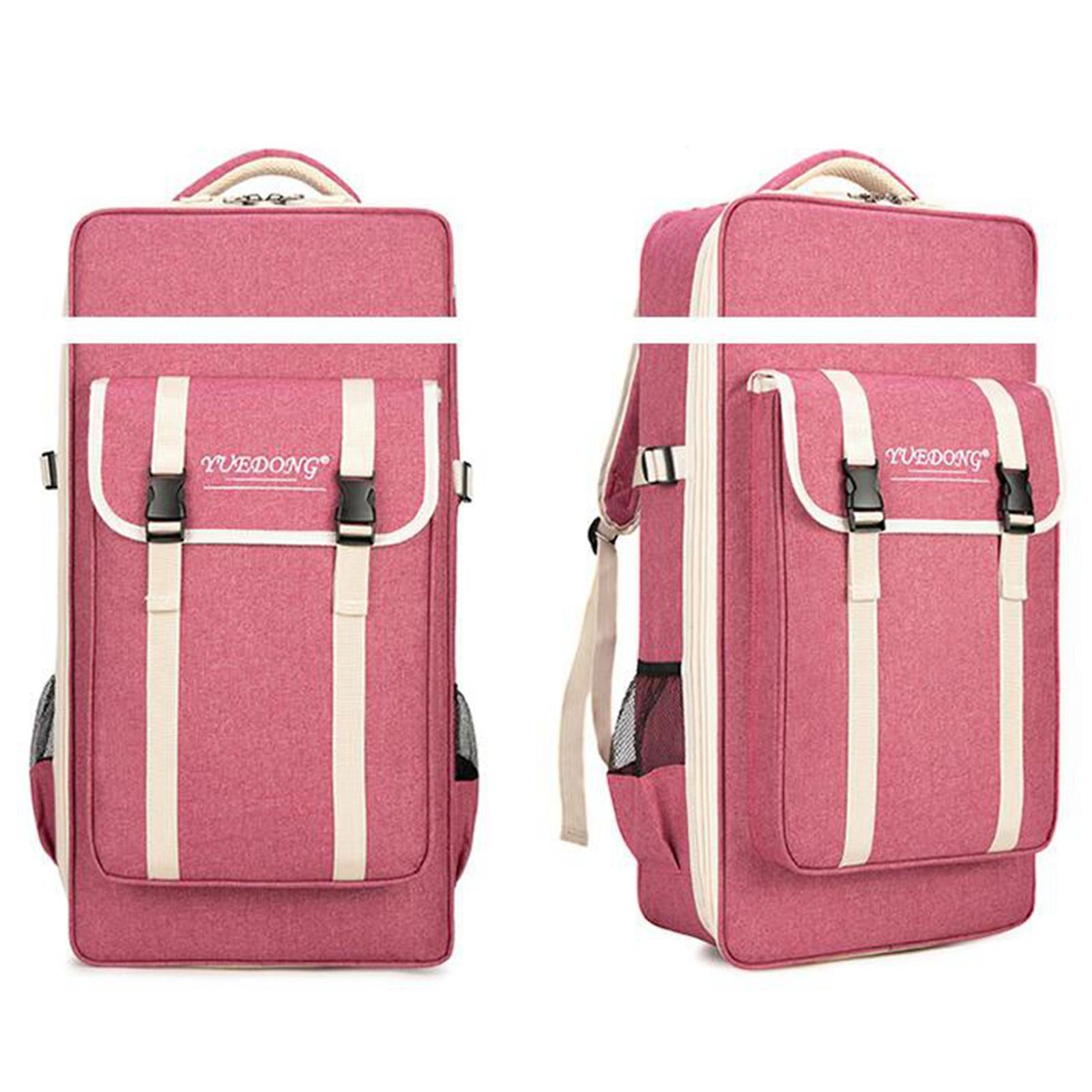 Gourd Silk Bag with Double Shouler Straps Zipper Accessories for Traveling Pink