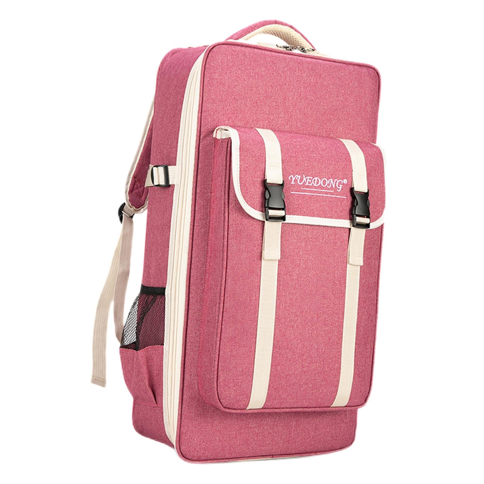 Gourd Silk Bag with Double Shouler Straps Zipper Accessories for Traveling Pink