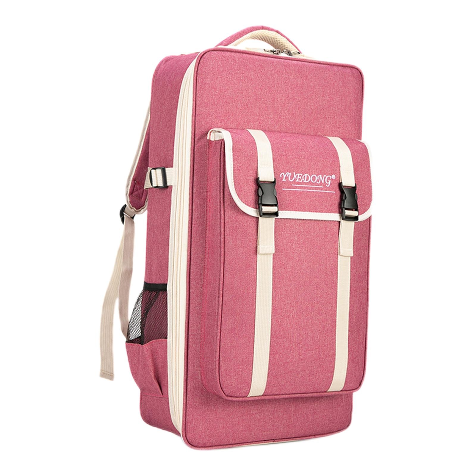 Gourd Silk Bag with Double Shouler Straps Zipper Accessories for Traveling Pink