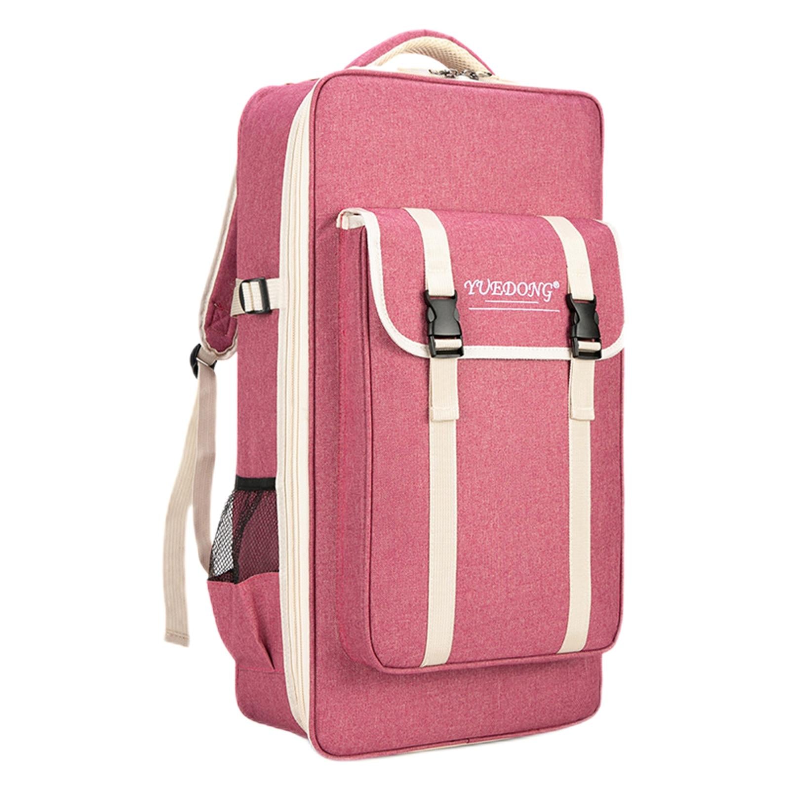 Gourd Silk Bag with Double Shouler Straps Zipper Accessories for Traveling Pink
