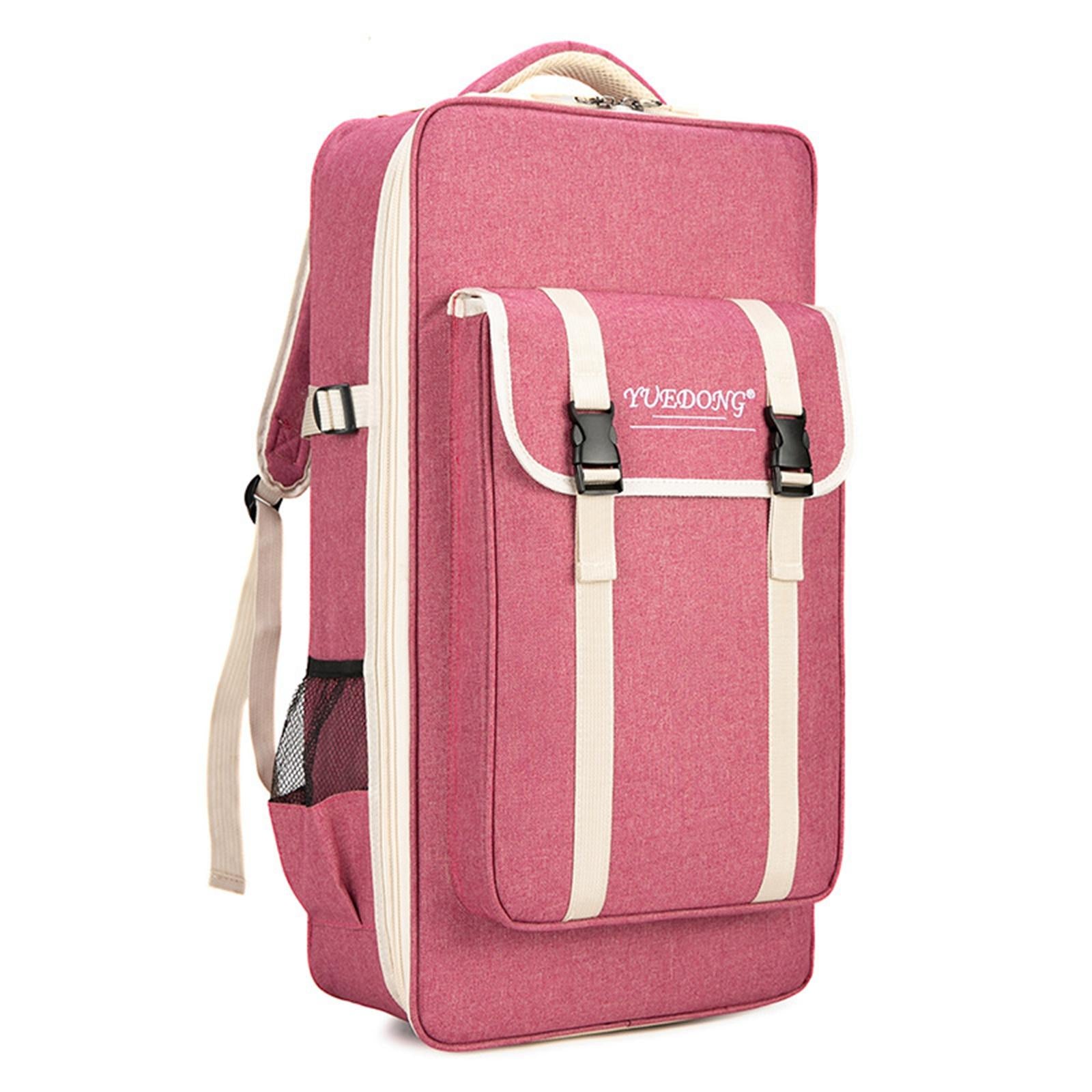 Gourd Silk Bag with Double Shouler Straps Zipper Accessories for Traveling Pink
