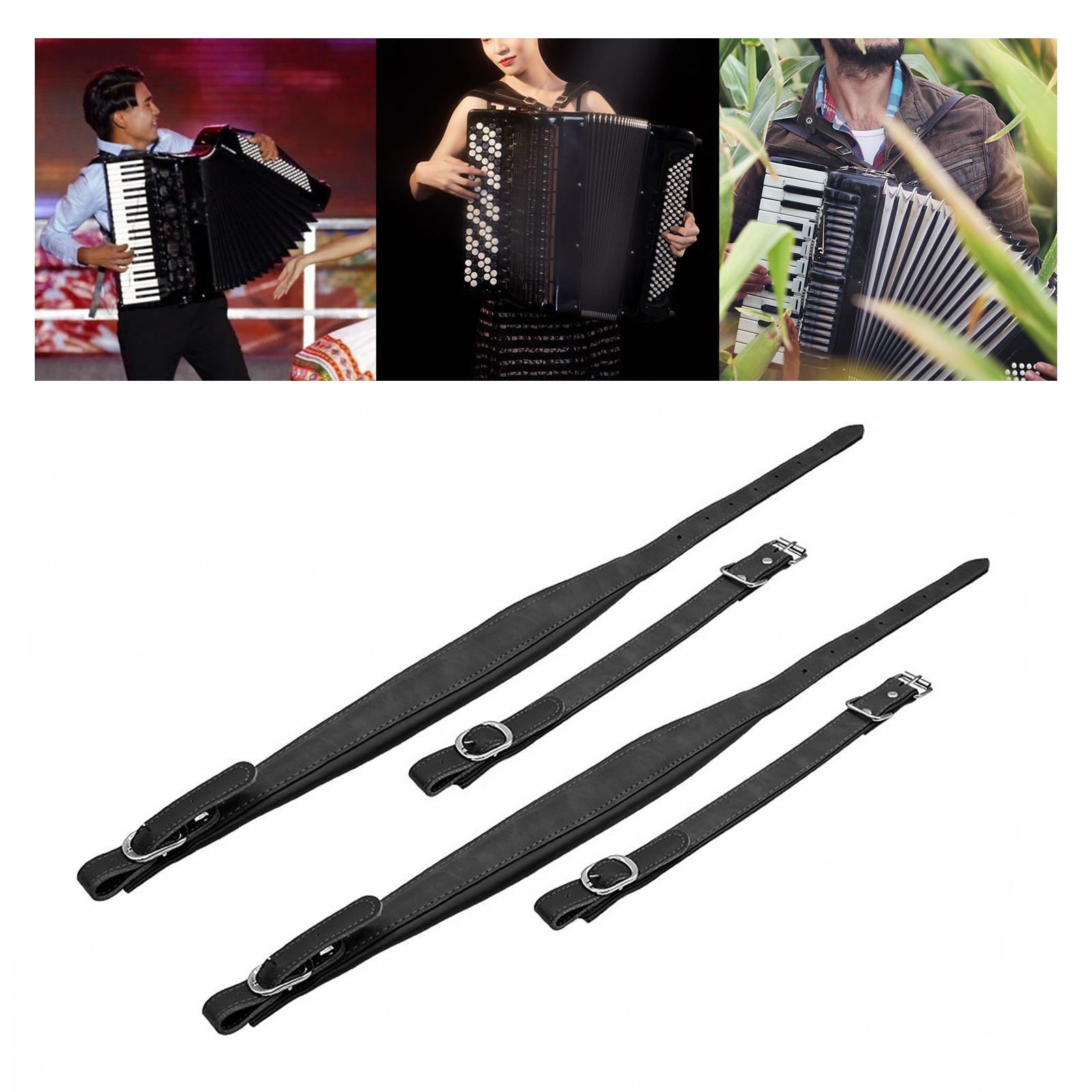2Pcs Accordion Shoulder Straps, Black for 16-120 Bass Accordions