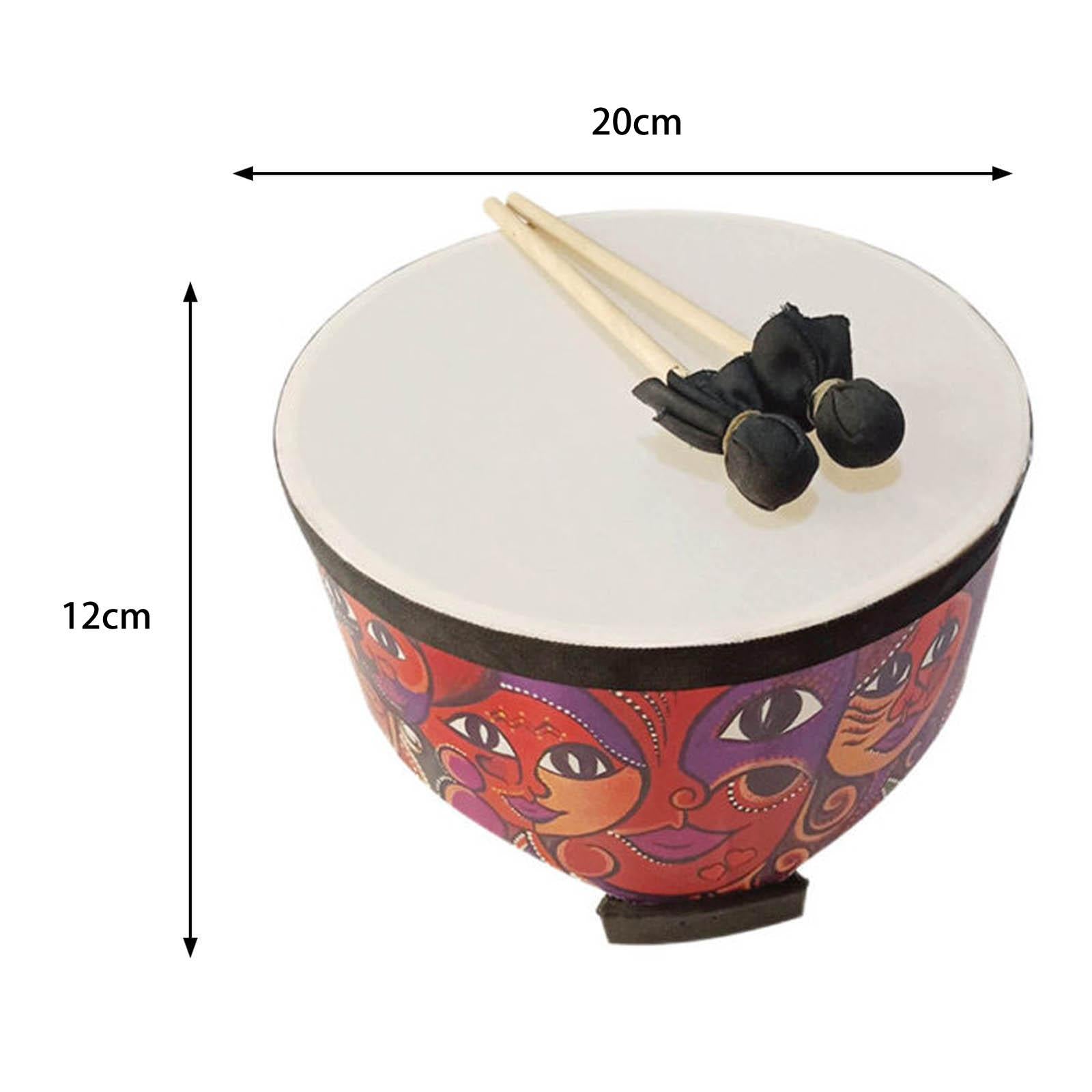 Wooden Ground Drum Educational with 2 Mallets Floor Drum Percussion for Kids 8inch
