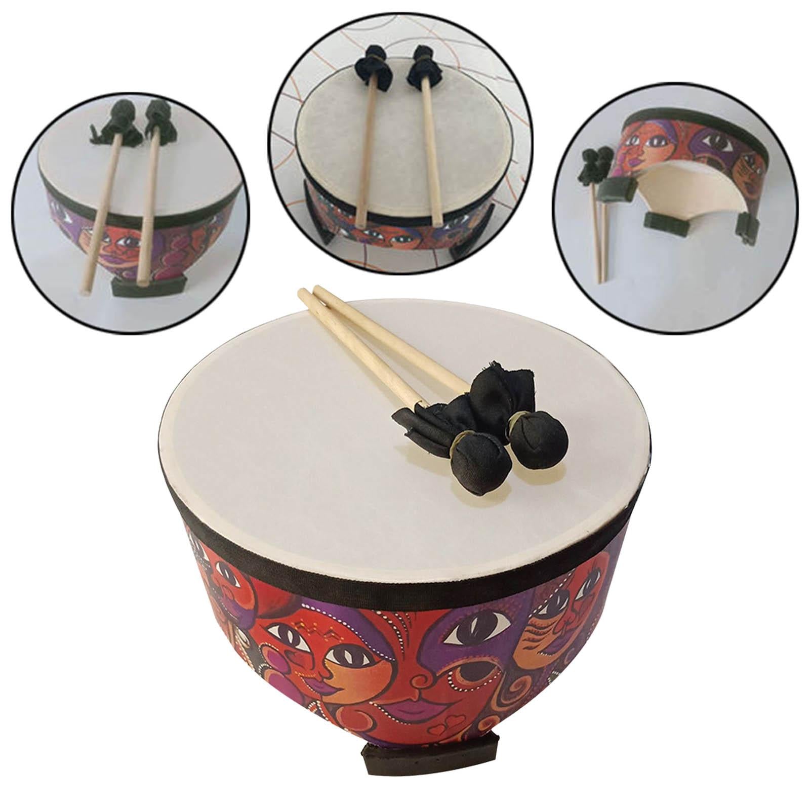 Wooden Ground Drum Educational with 2 Mallets Floor Drum Percussion for Kids 8inch