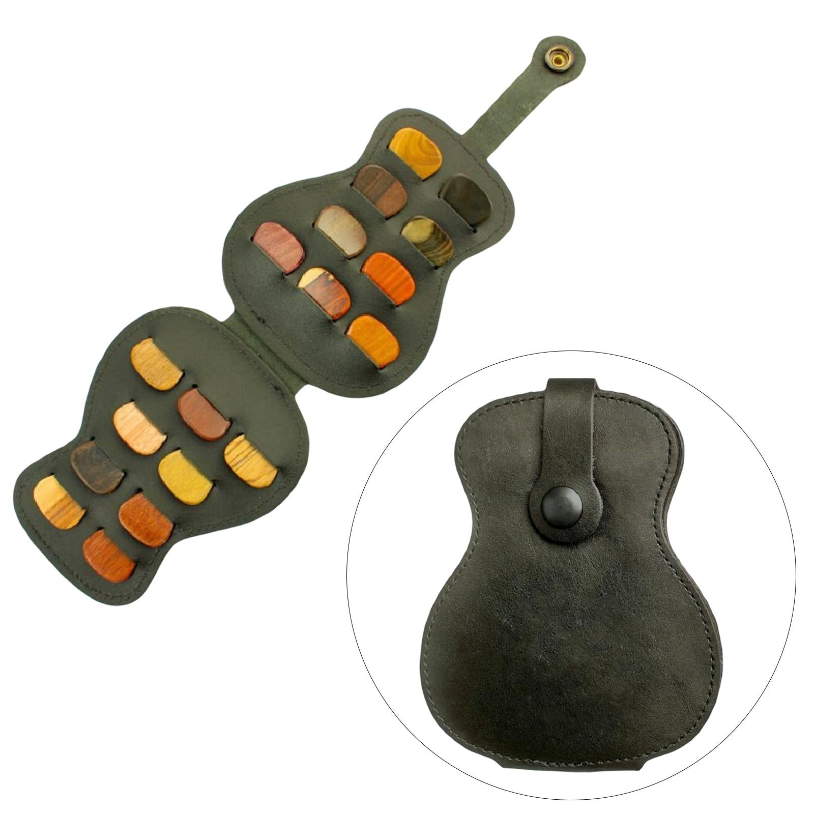 Picks Holder Case Plectrum Holder 18 Slots for Bass Ukulele Acoustic Guitar Green