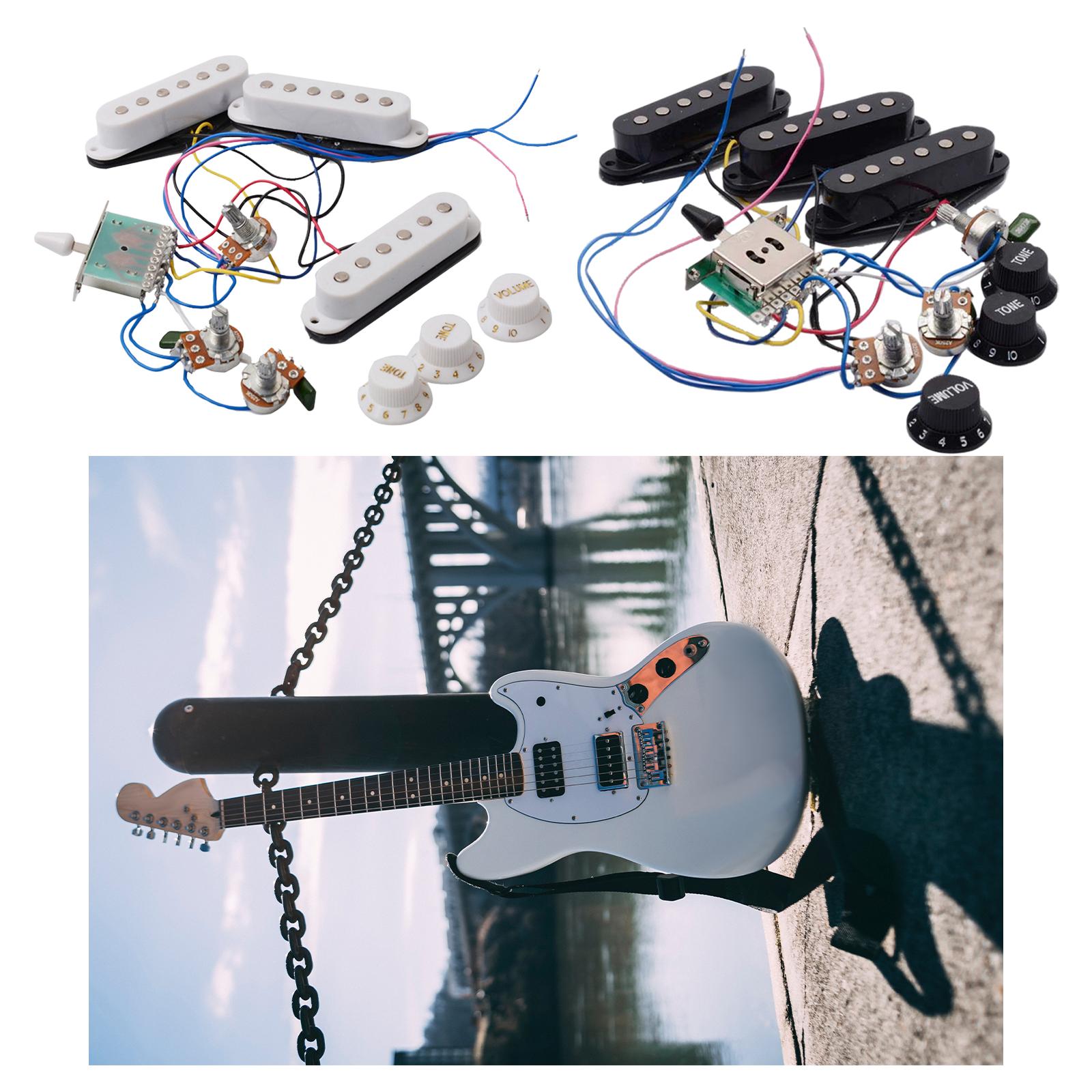 Guitar Pickup Set Passive Pickup 250K for ST Electric Guitar Accessory White