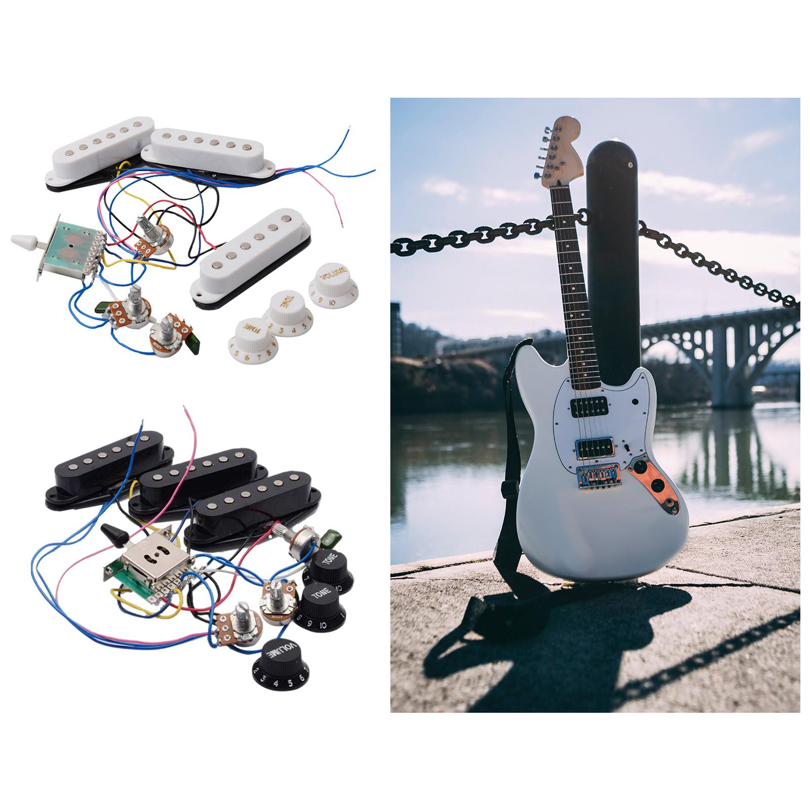 Guitar Pickup Set Passive Pickup 250K for ST Electric Guitar Accessory White