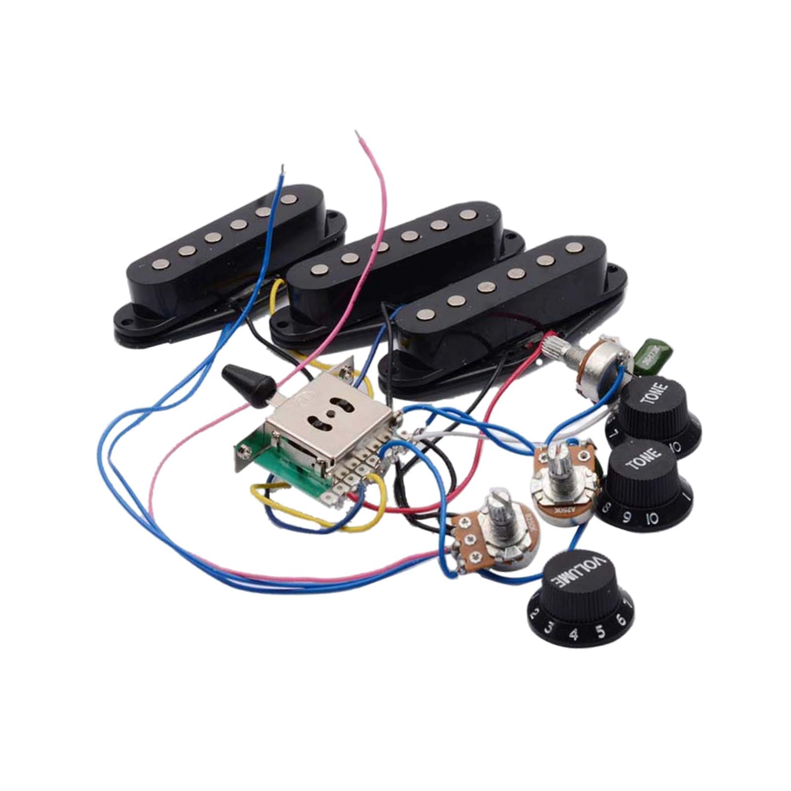 Guitar Pickup Set Passive Pickup 250K for ST Electric Guitar Accessory Black