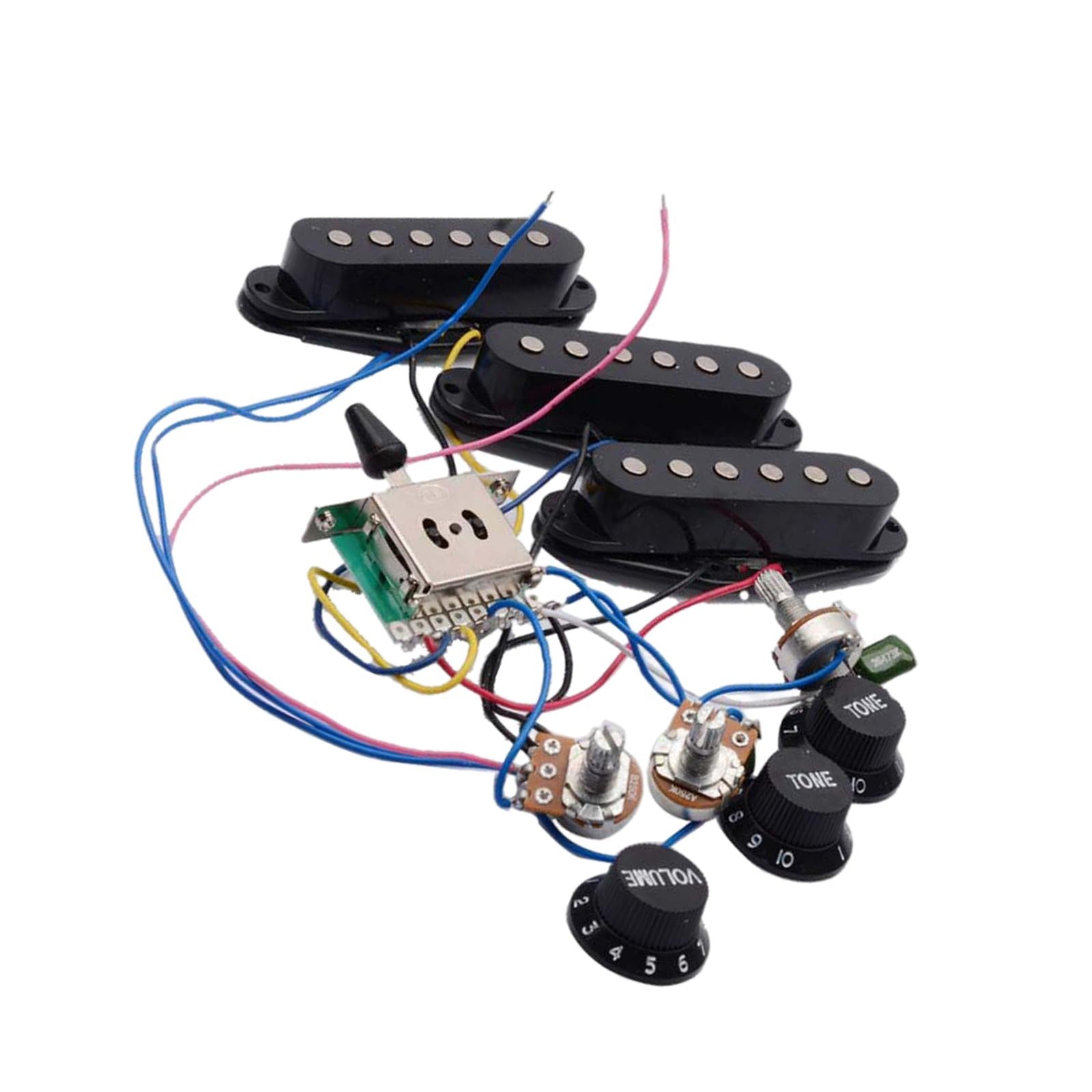 Guitar Pickup Set Passive Pickup 250K for ST Electric Guitar Accessory Black