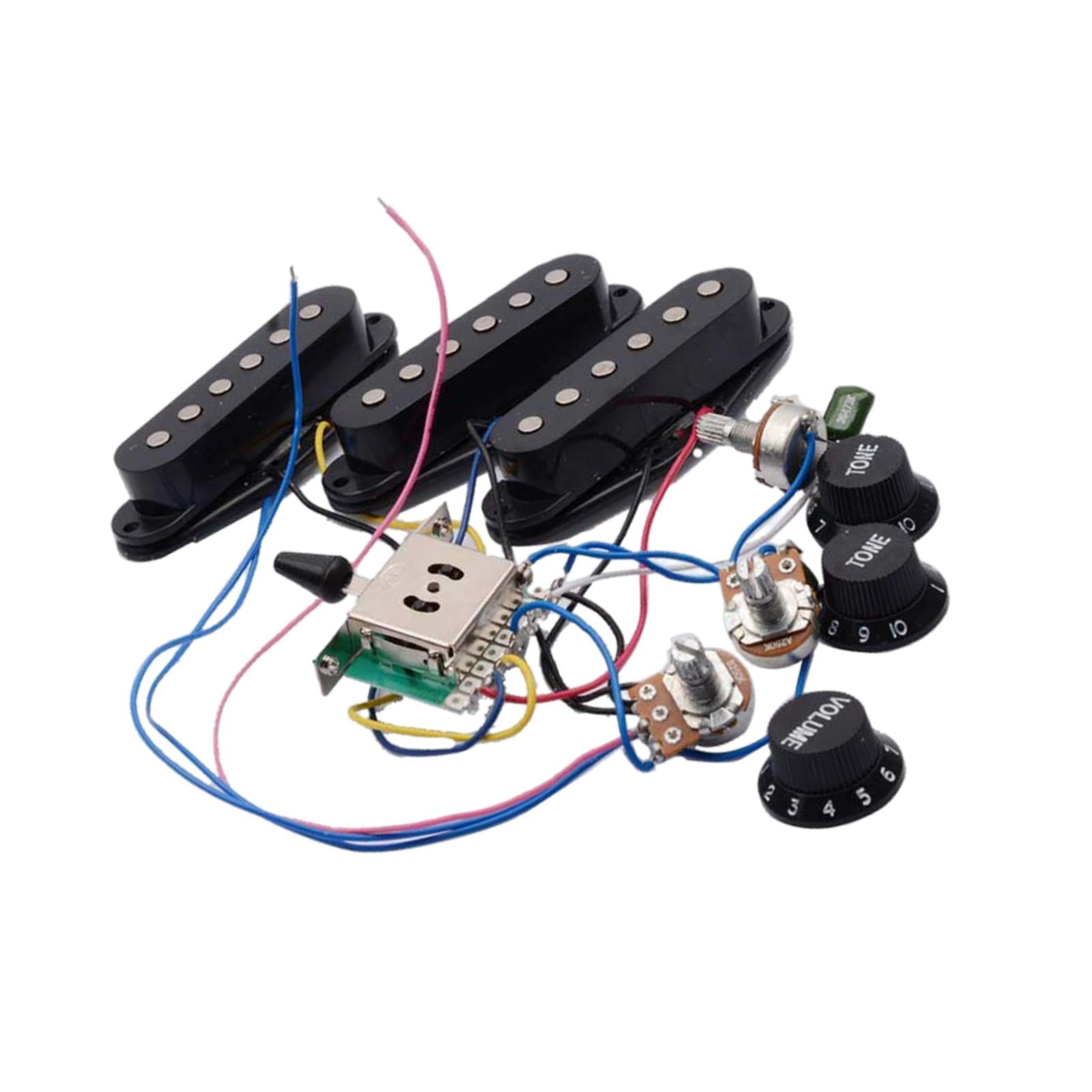 Guitar Pickup Set Passive Pickup 250K for ST Electric Guitar Accessory Black