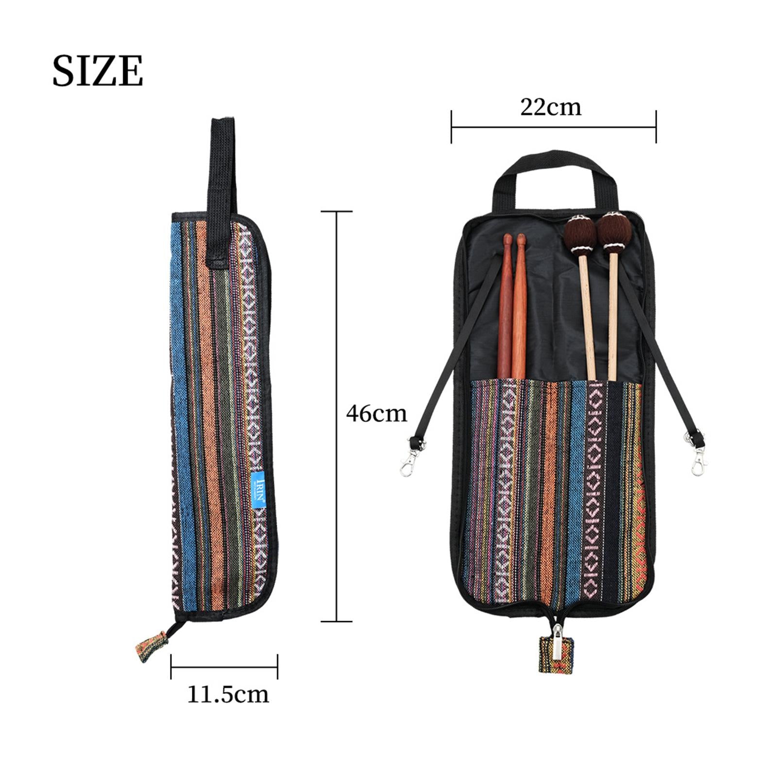 Portable Drum Stick Case Hanging Bag Exotic Style Percussion Drum Sticks Bag