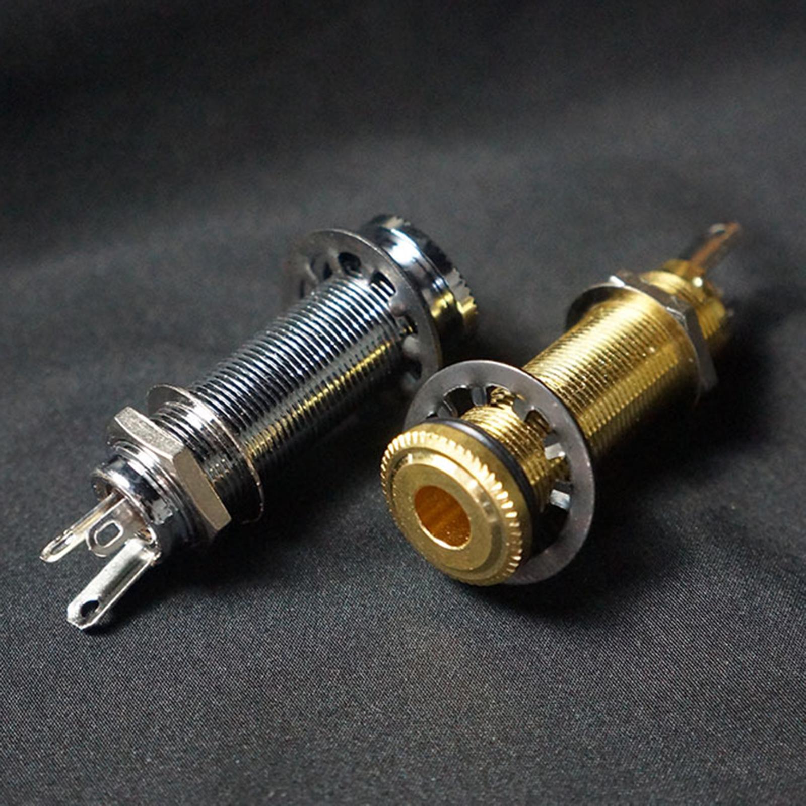 1/4 inch Guitar Pickup Endpin Jack Output Socket for Electric Guitar Golden