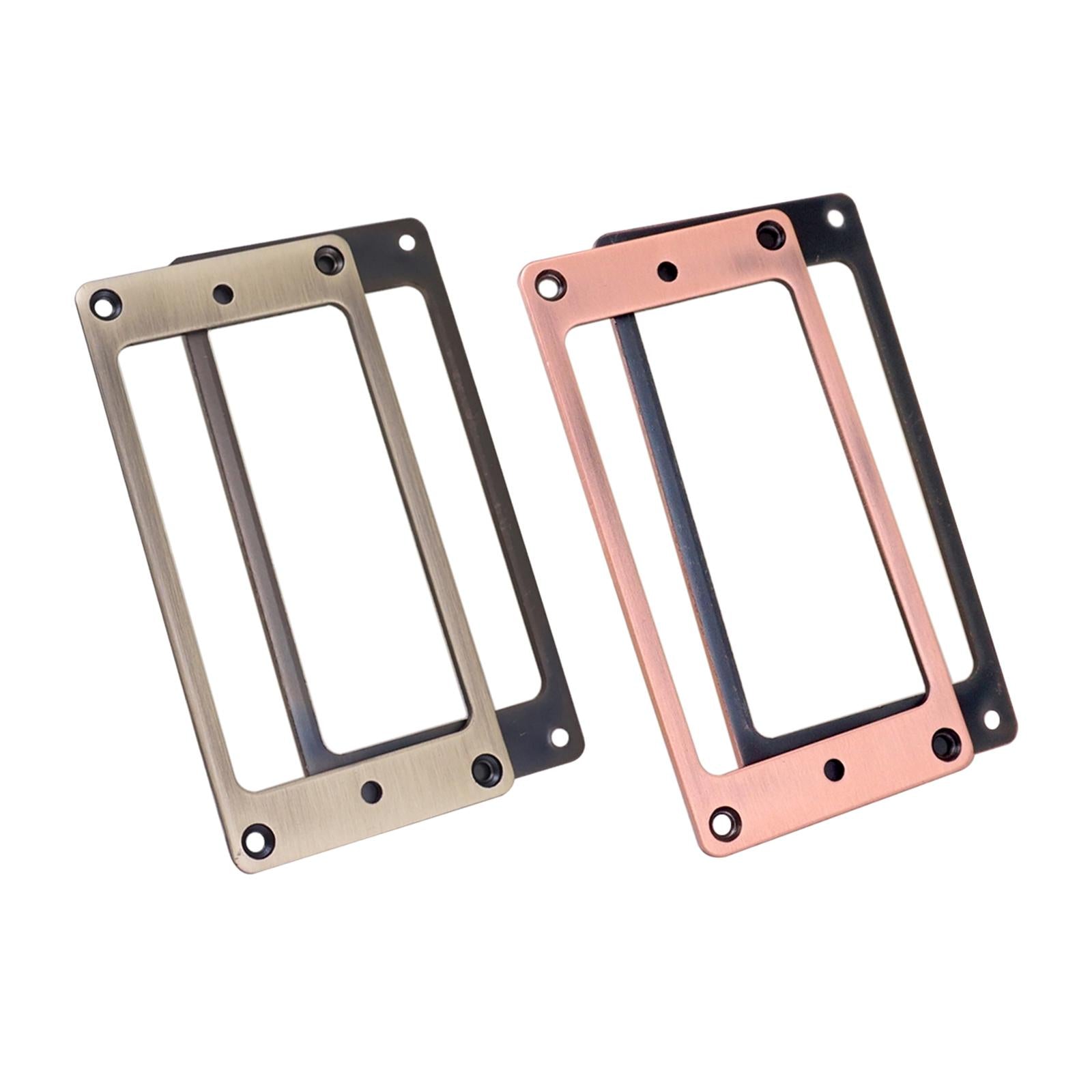 2x Guitar Pickup Ring Bridge Neck Pickups Cover Frame for DIY Accessory Red Copper
