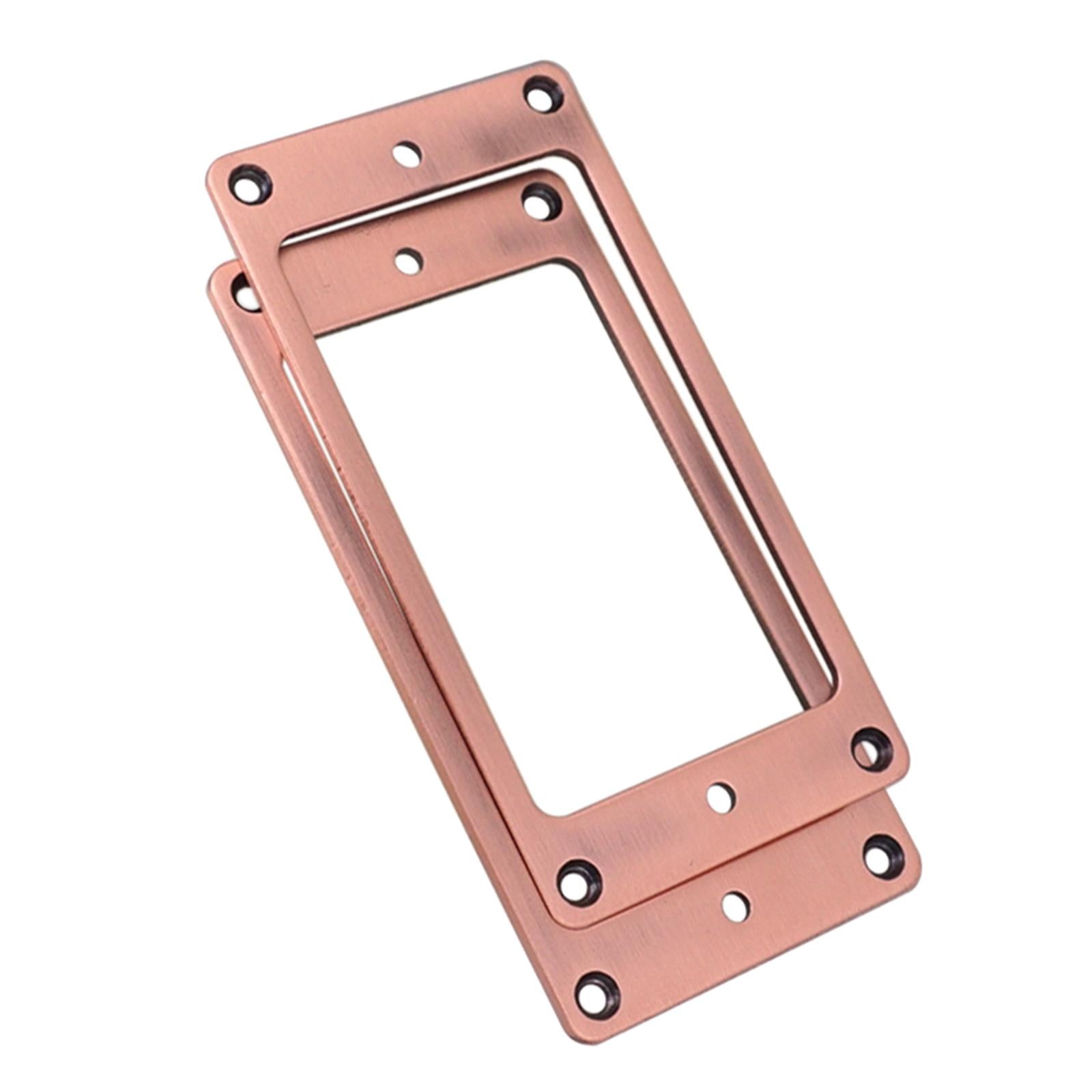 2x Guitar Pickup Ring Bridge Neck Pickups Cover Frame for DIY Accessory Red Copper