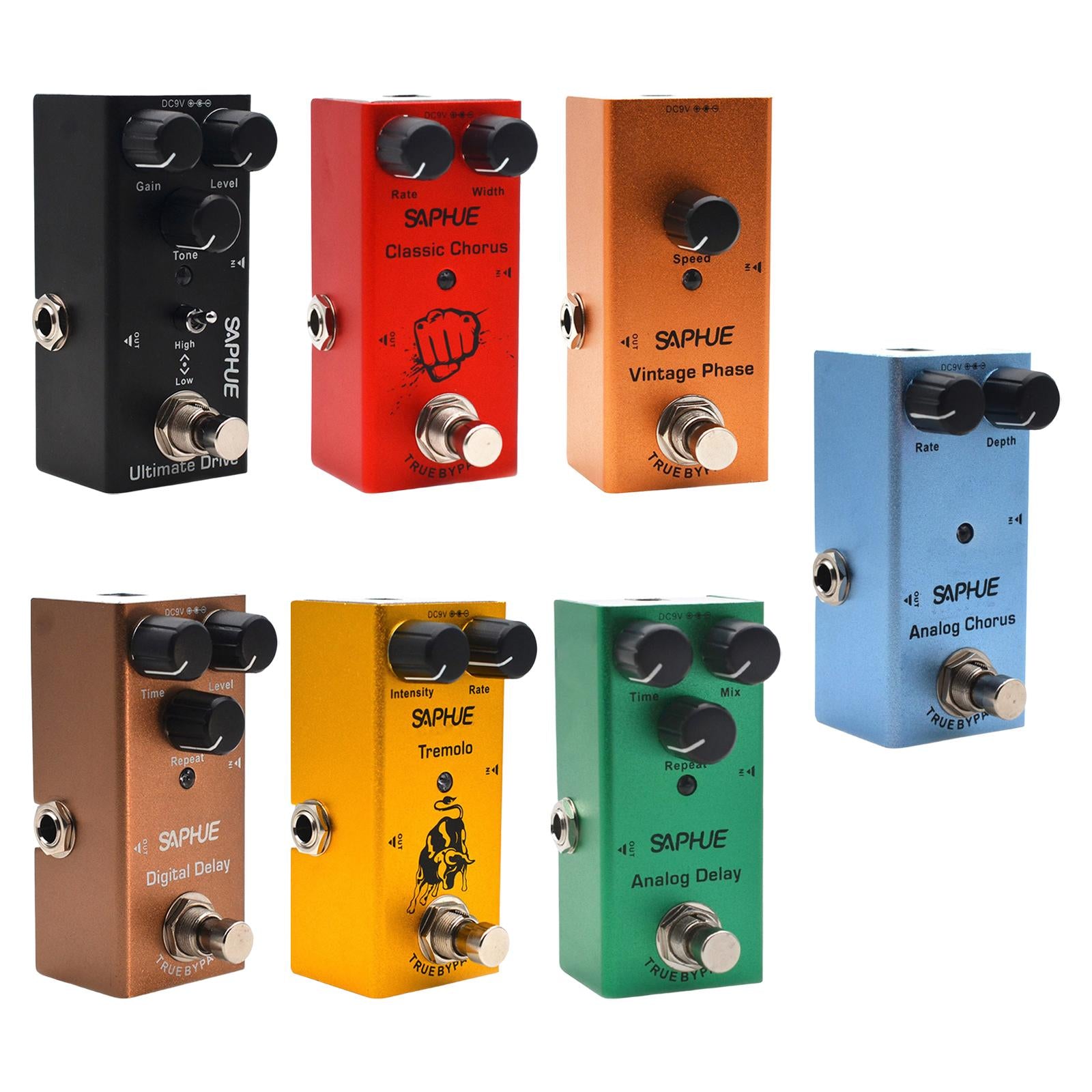 Guitar Pedal Accessories Compact Parts 9V DC Mini for Electric Guitar Bass for Ultimate Drive