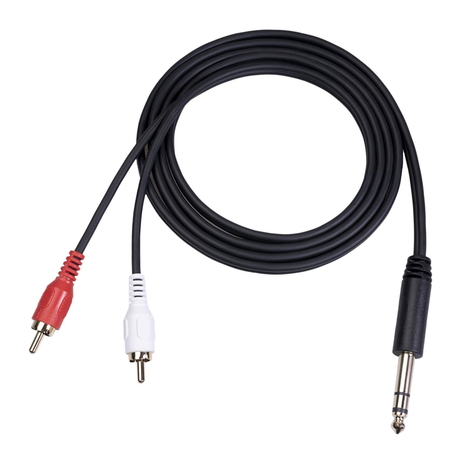 1PC 6.35 mm to 2RCA Cable for Tablets Digital Systems Stereo Equipment