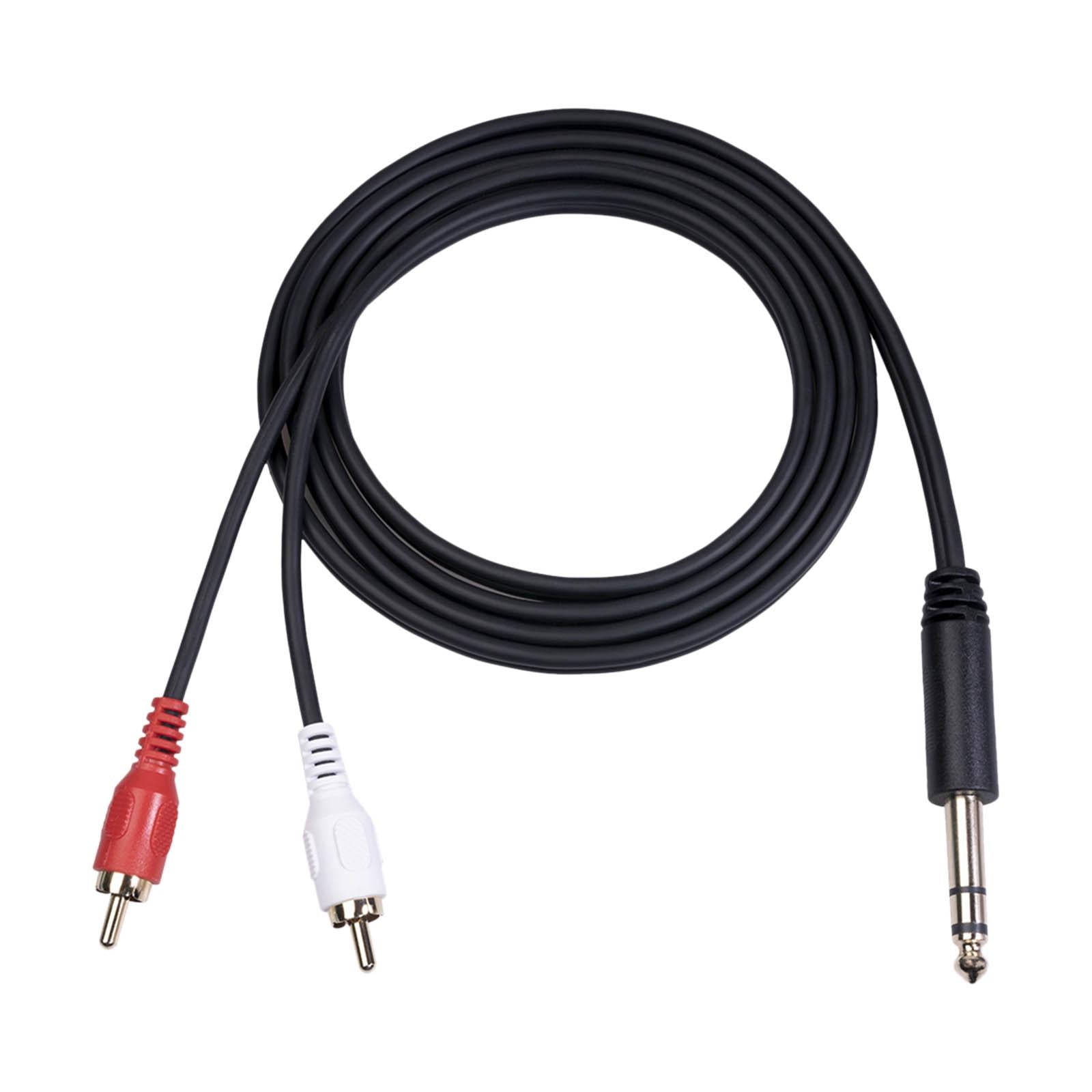 1PC 6.35 mm to 2RCA Cable for Tablets Digital Systems Stereo Equipment