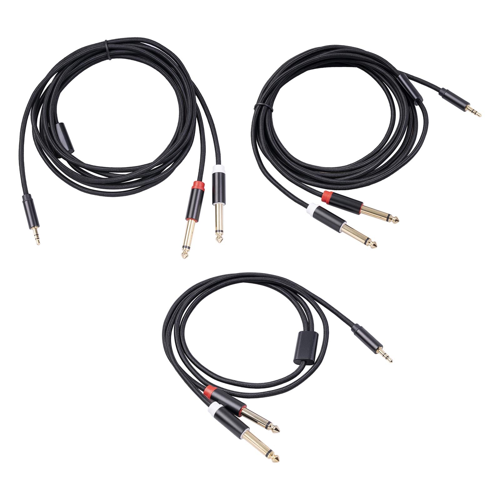 Cable 3.5mm 1/8 TRS to Dual 6.35mm 1/4 TS Y Splitter Cable 3m