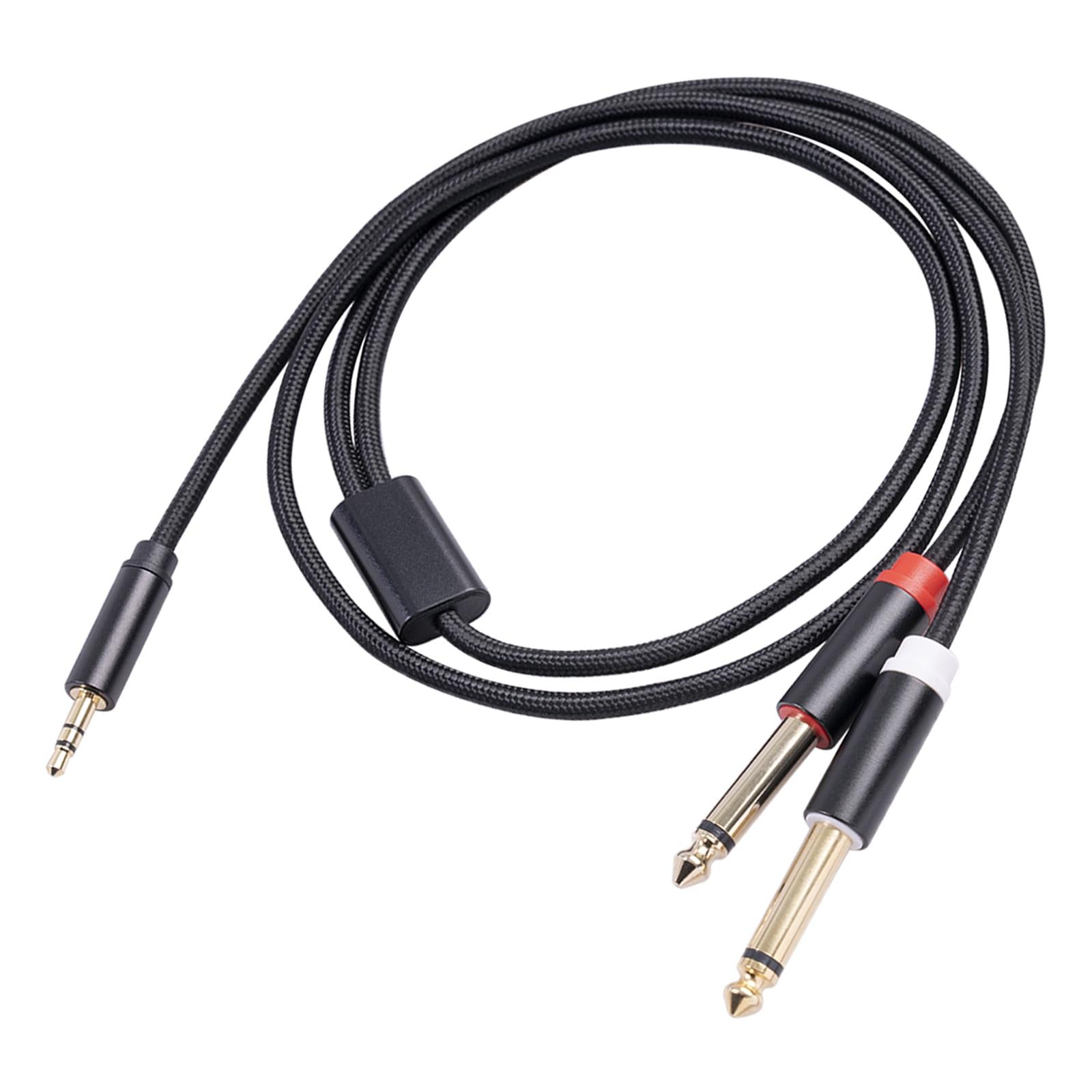 Cable 3.5mm 1/8 TRS to Dual 6.35mm 1/4 TS Y Splitter Cable 1m