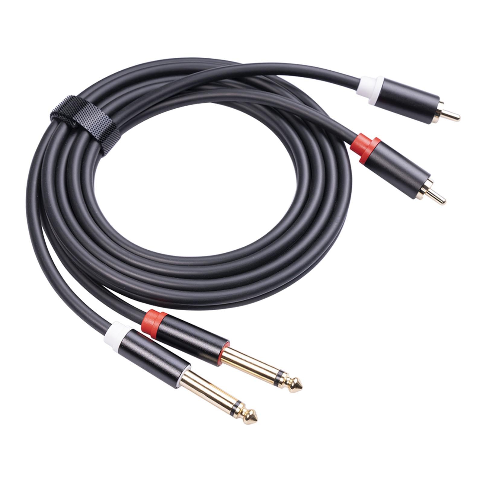 Dual 6.35mm to Dual RCA Cable Male to Male 4.9ft Durable for CD Player