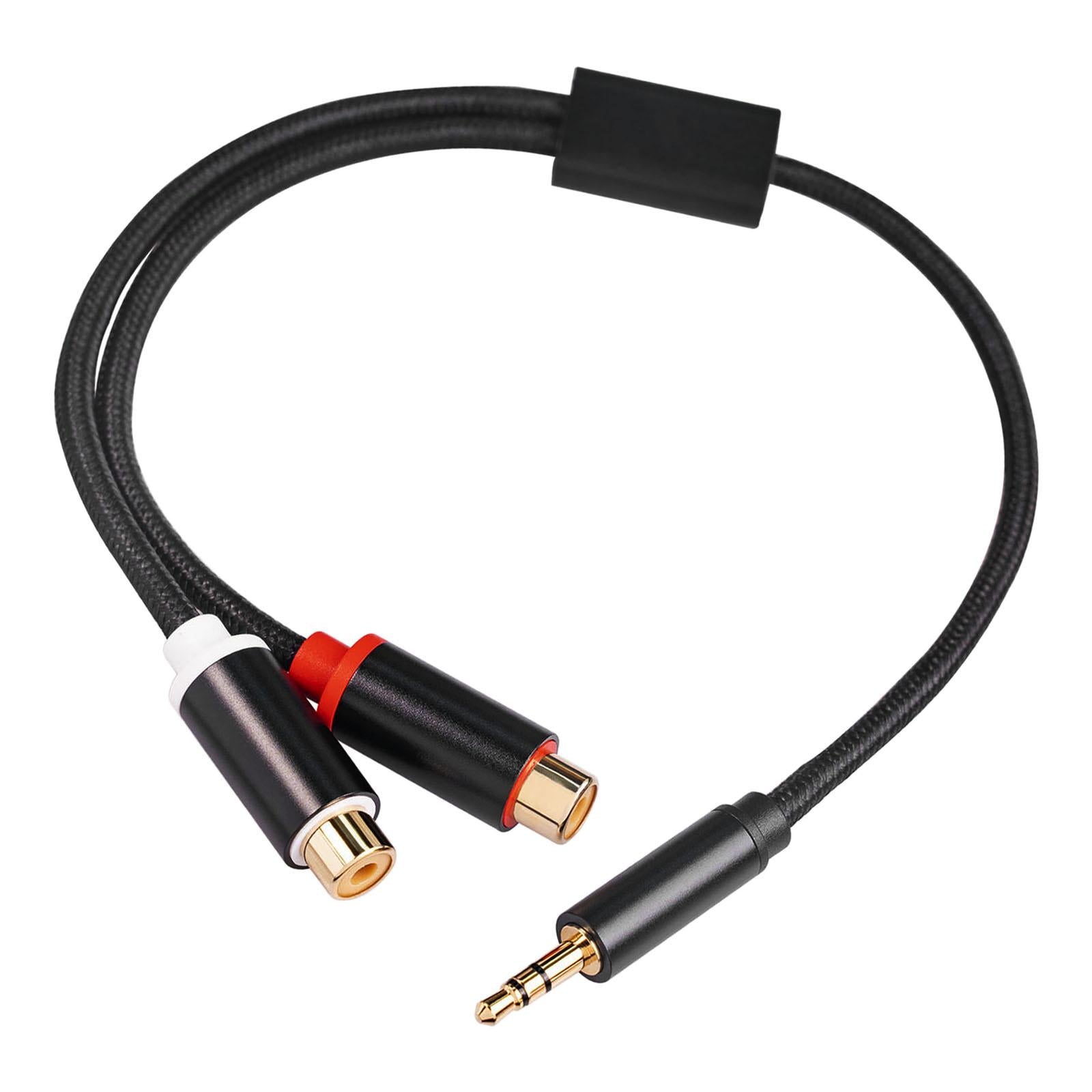 3.5mm to Dual RCA Cable Male to Female for Stereo Mixing Console Amplifier