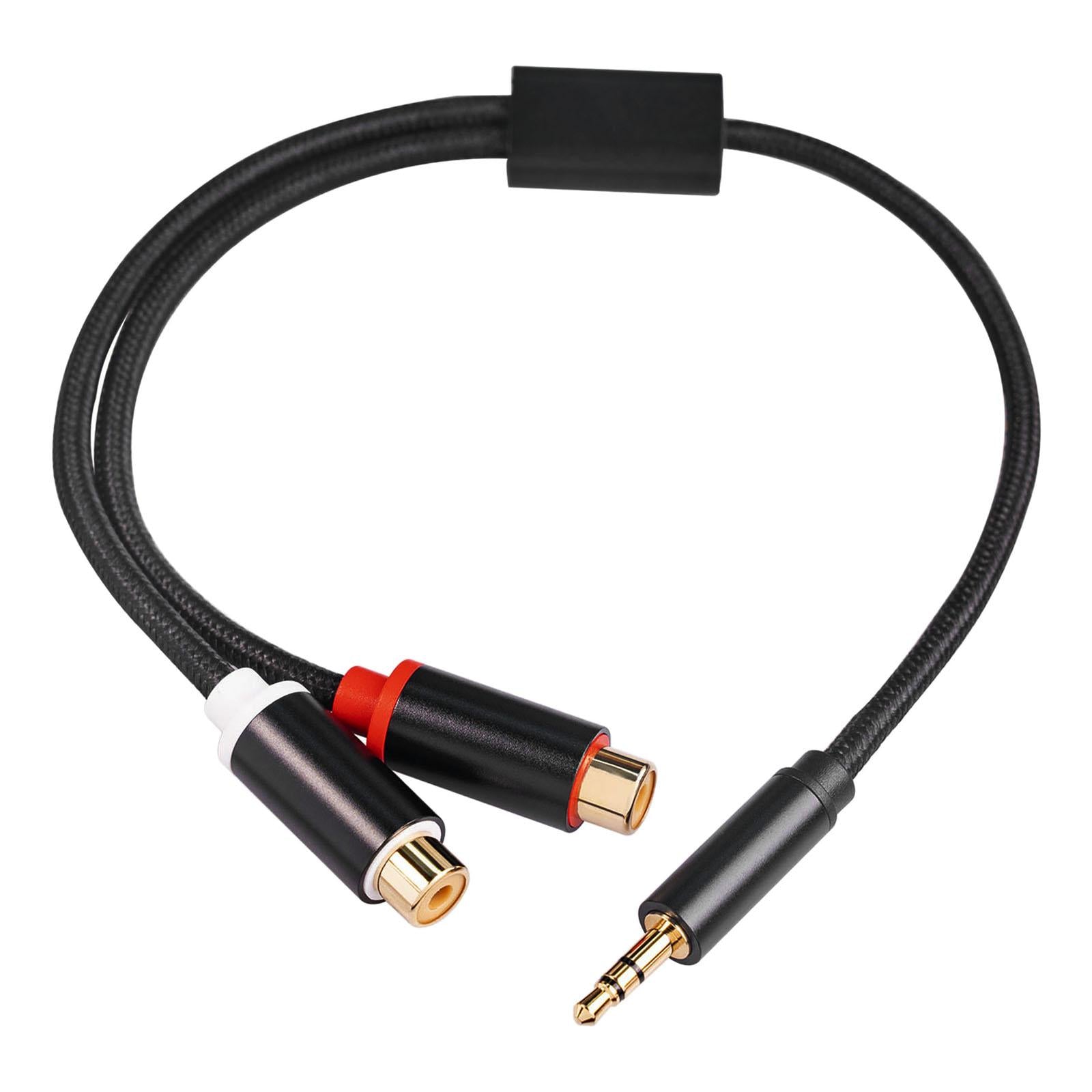 3.5mm to Dual RCA Cable Male to Female for Stereo Mixing Console Amplifier