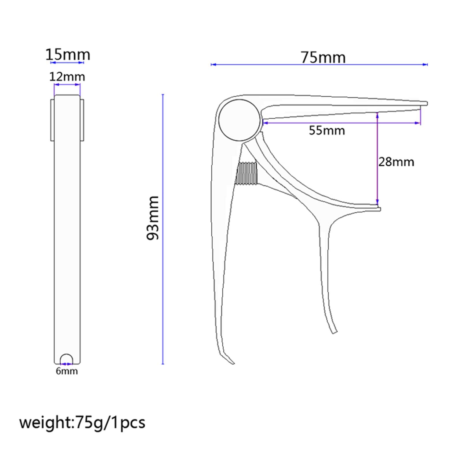 Guitar Capo Acoustic Clip Quick Change Clamp Key for Electric Guitar Ukulele Silver