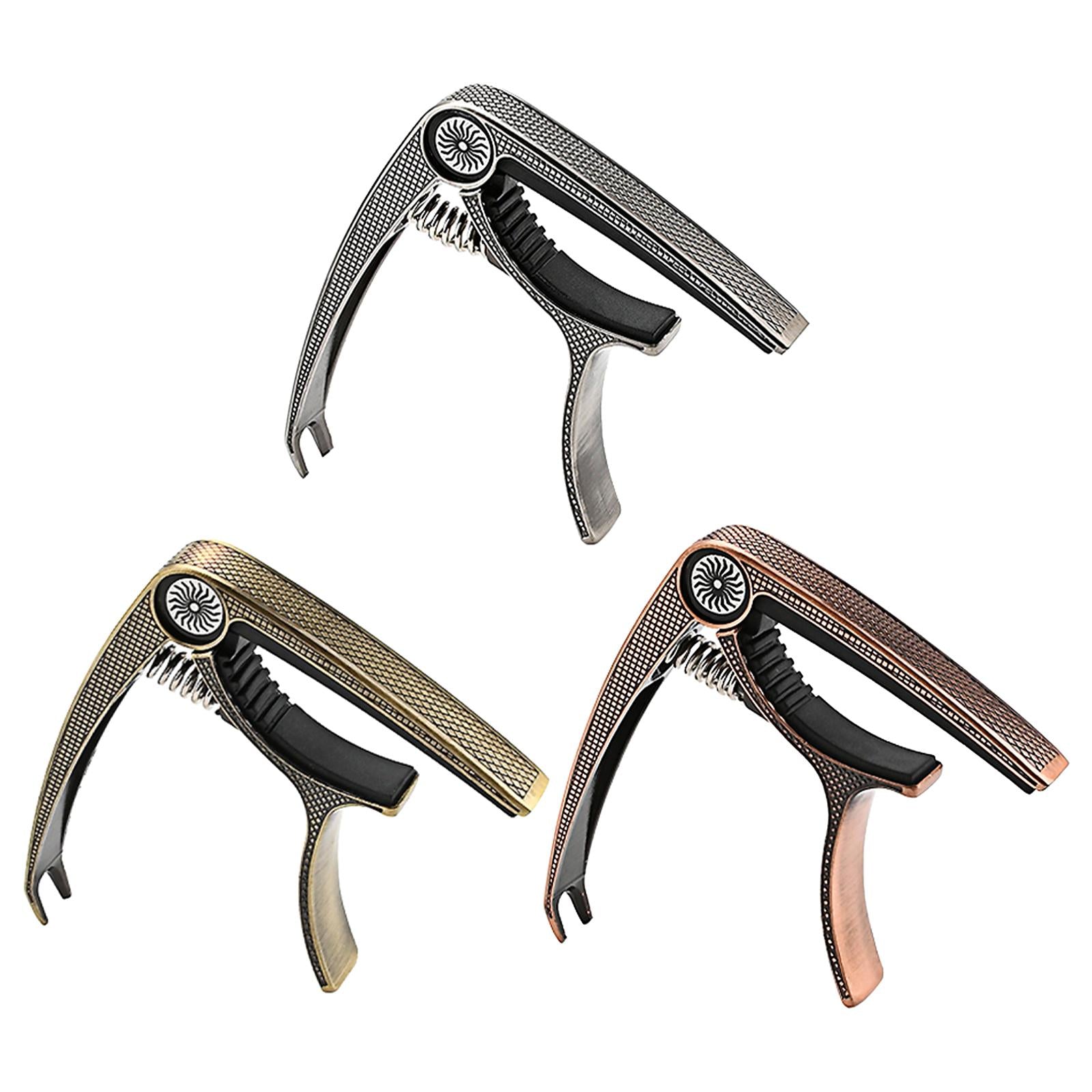 Guitar Capo Acoustic Clip Quick Change Clamp Key for Electric Guitar Ukulele Silver