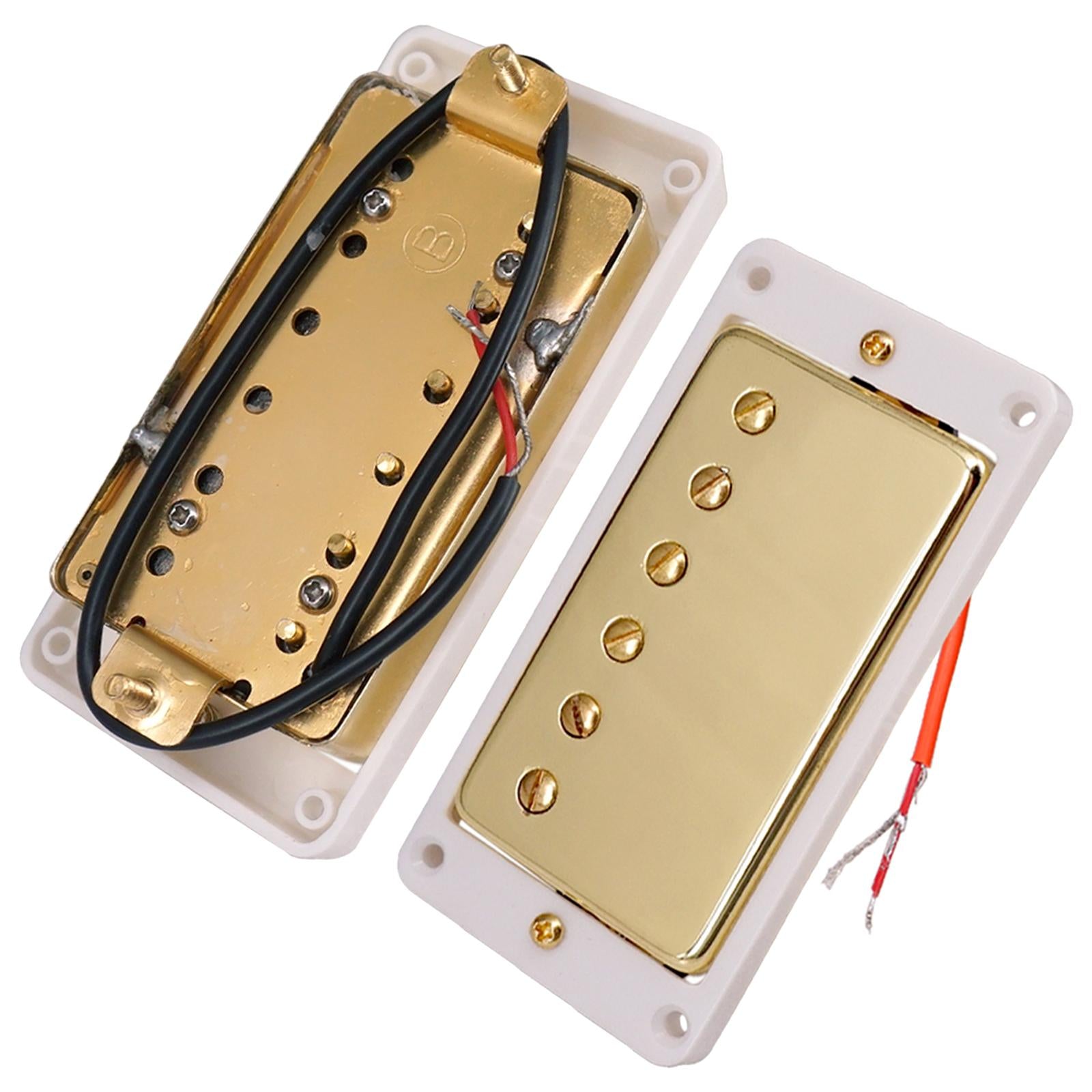 Humbucker Double Coil Electric Guitar Neck Bridge Pickup for LP White Frame