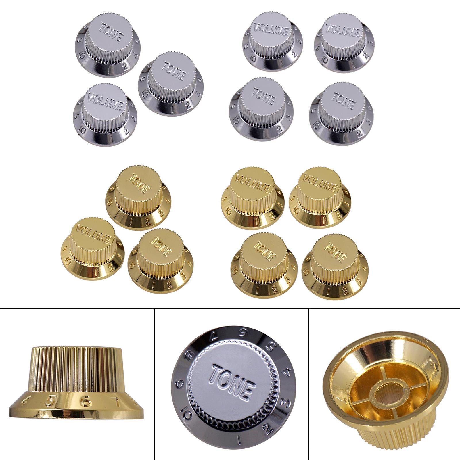 Timbre and Volume Speed Control Knobs for SQ Guitar 2pcs T 1pcs V Silver