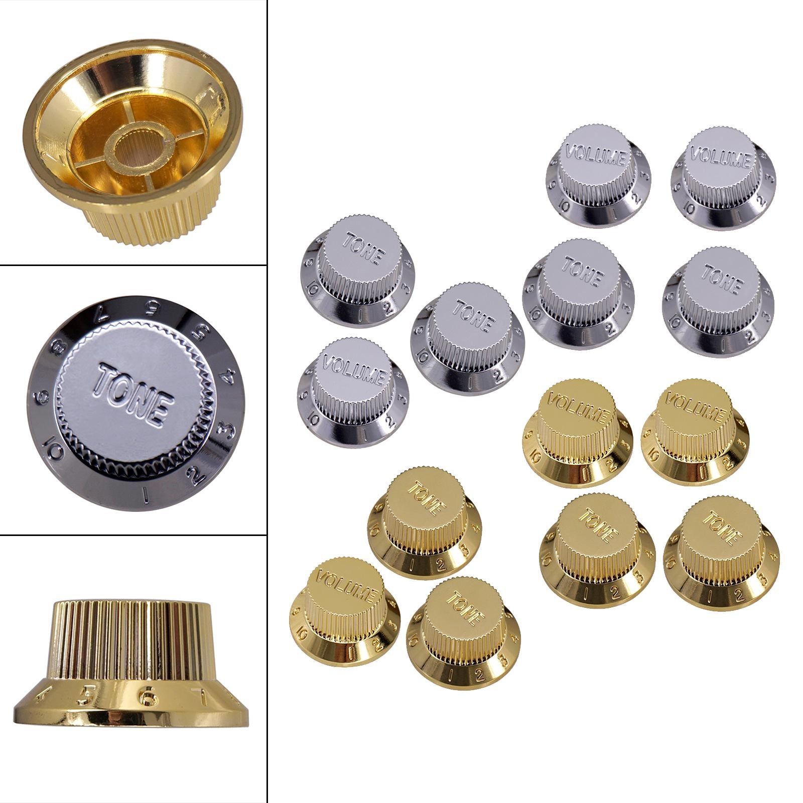 Timbre and Volume Speed Control Knobs for SQ Guitar 2pcs T 1pcs V Silver