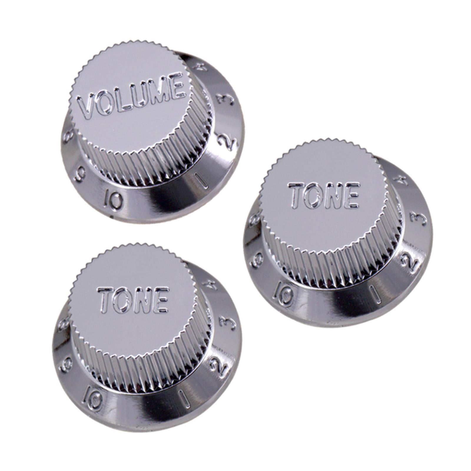Timbre and Volume Speed Control Knobs for SQ Guitar 2pcs T 1pcs V Silver