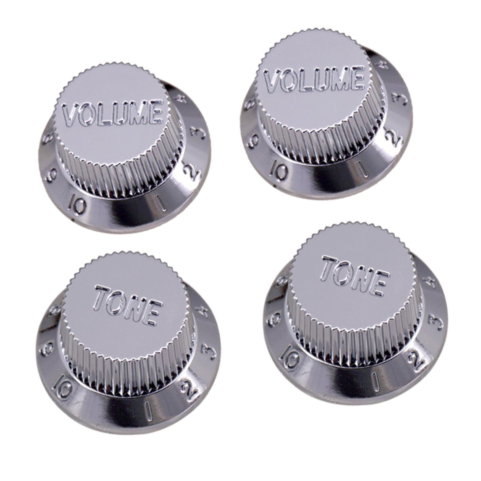Timbre and Volume Speed Control Knobs for SQ Guitar 2pcs T 2pcs V Silver
