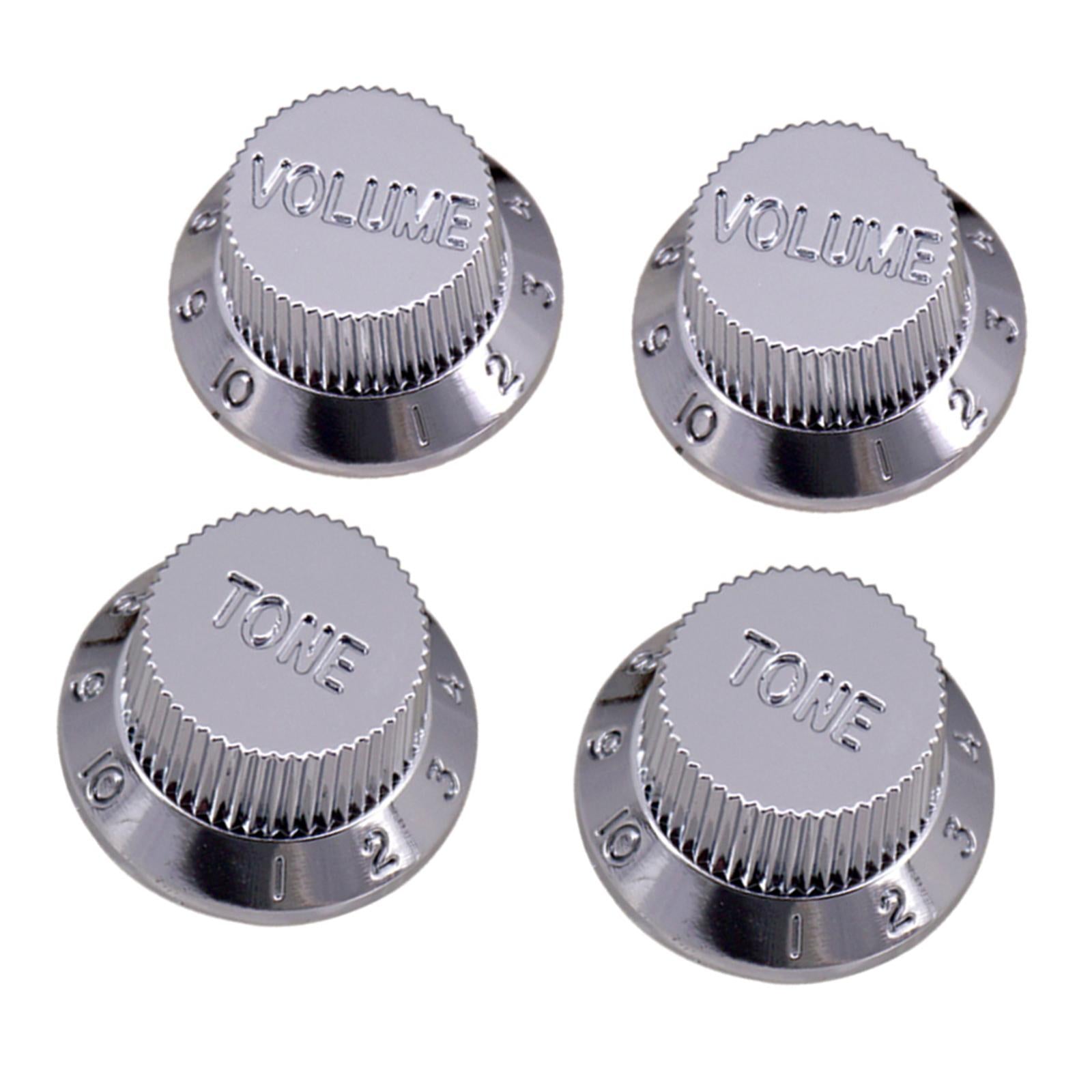 Timbre and Volume Speed Control Knobs for SQ Guitar 2pcs T 2pcs V Silver