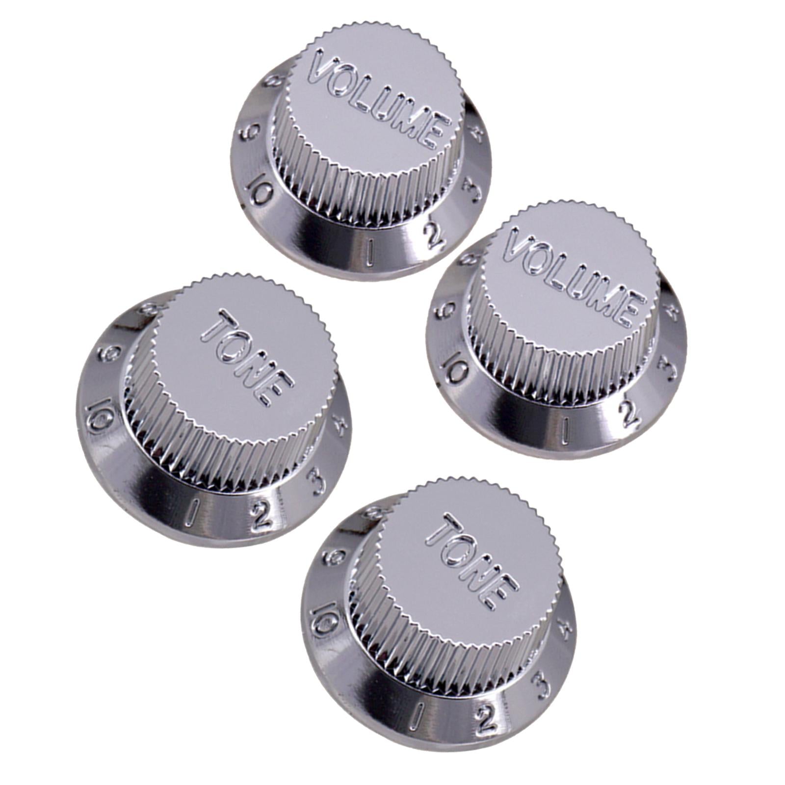 Timbre and Volume Speed Control Knobs for SQ Guitar 2pcs T 2pcs V Silver