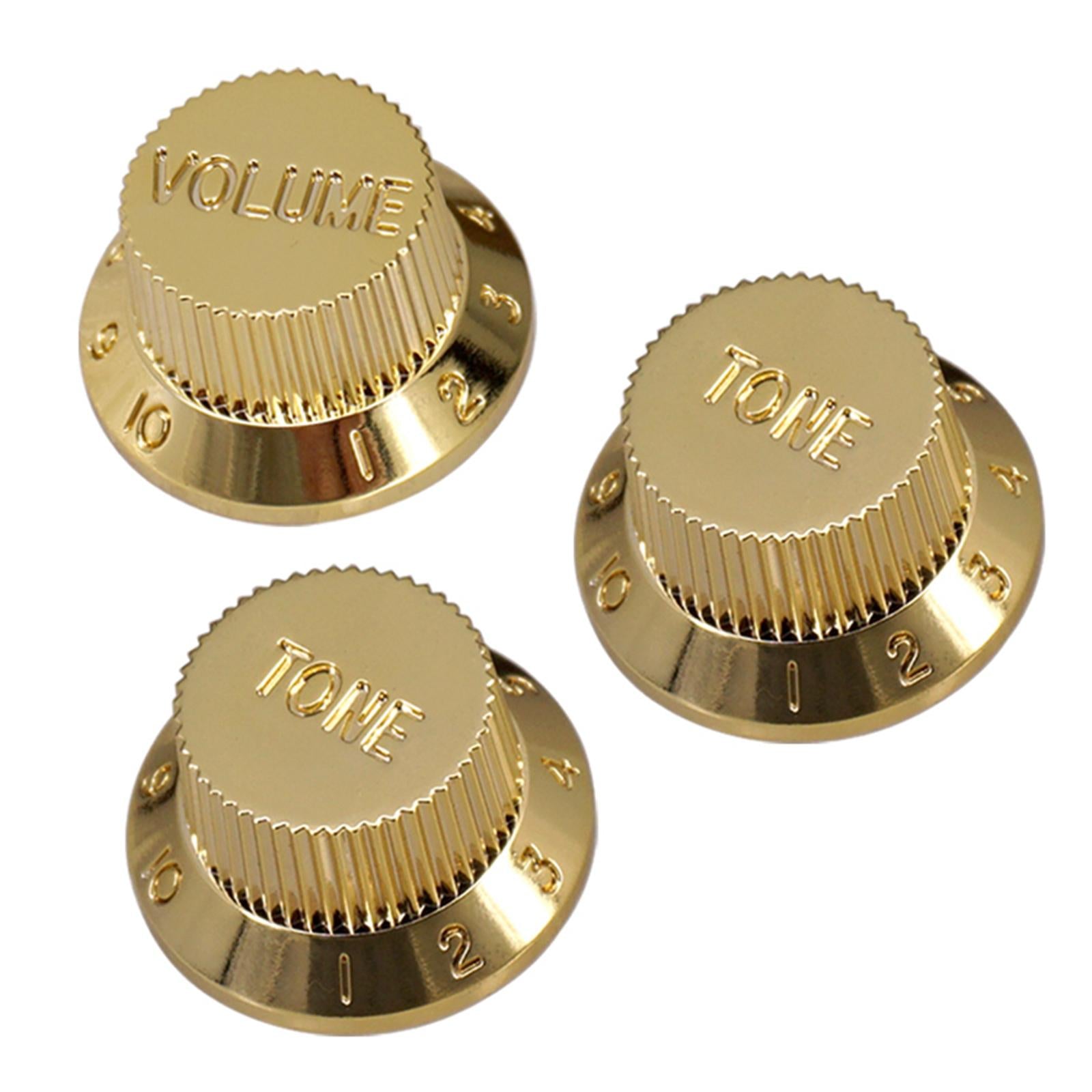 Timbre and Volume Speed Control Knobs for SQ Guitar 2pcs T 1pcs V Gold