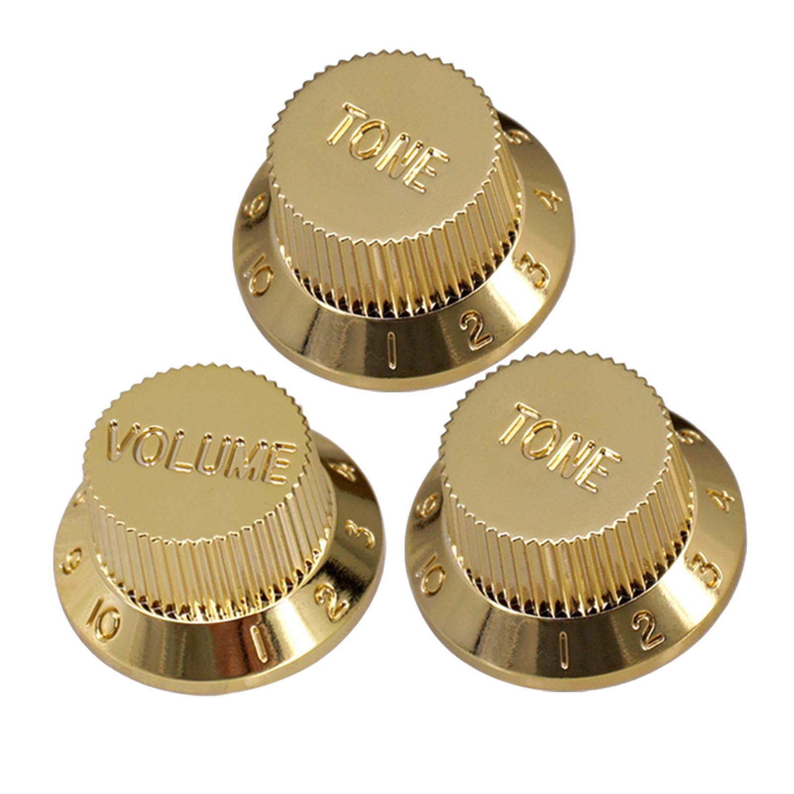 Timbre and Volume Speed Control Knobs for SQ Guitar 2pcs T 1pcs V Gold