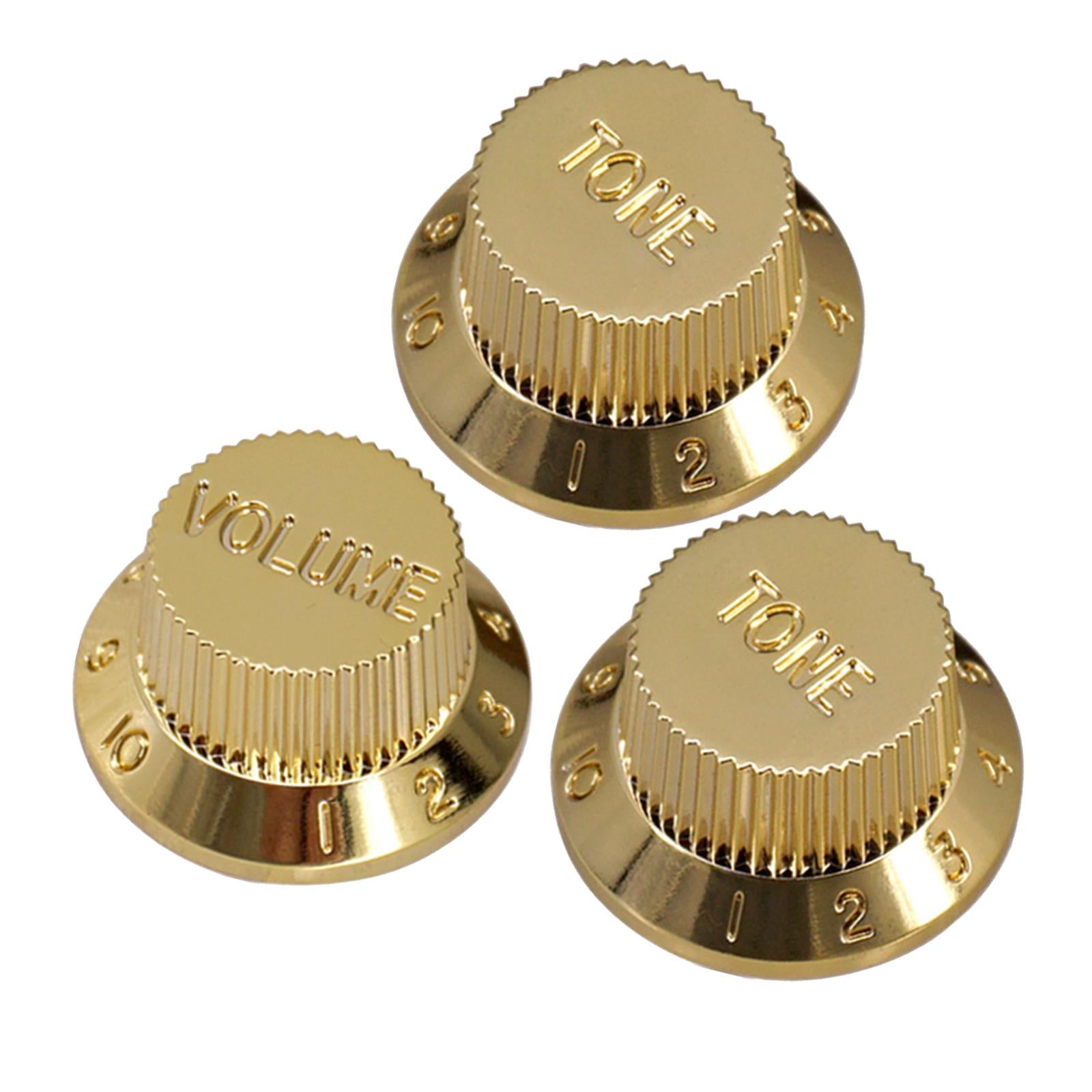 Timbre and Volume Speed Control Knobs for SQ Guitar 2pcs T 1pcs V Gold