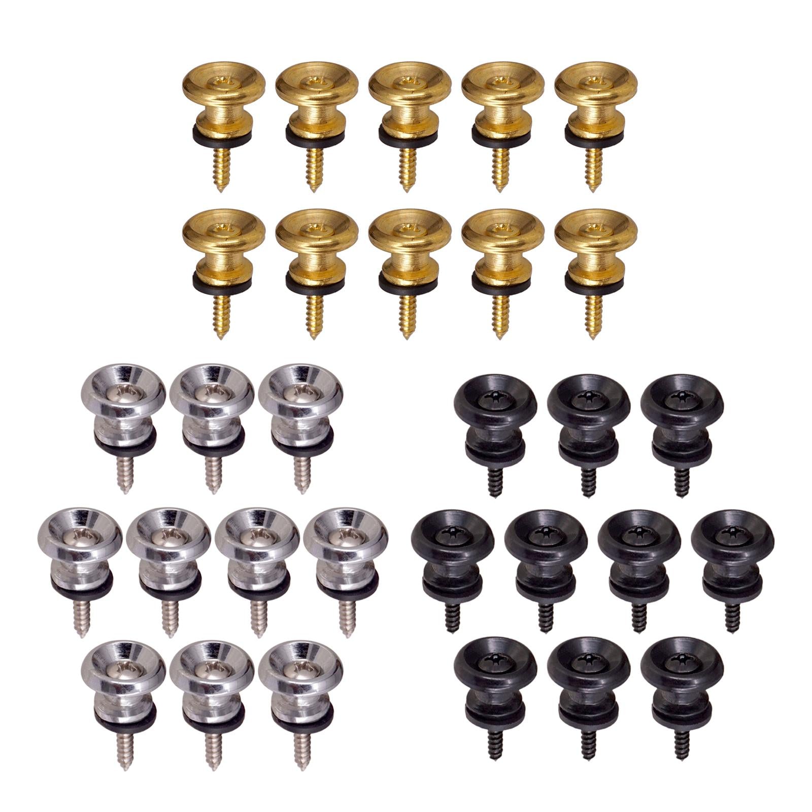 10x Guitar Strap Lock Pins Peg for Acoustic Electric Guitar Ukulele Bass Black