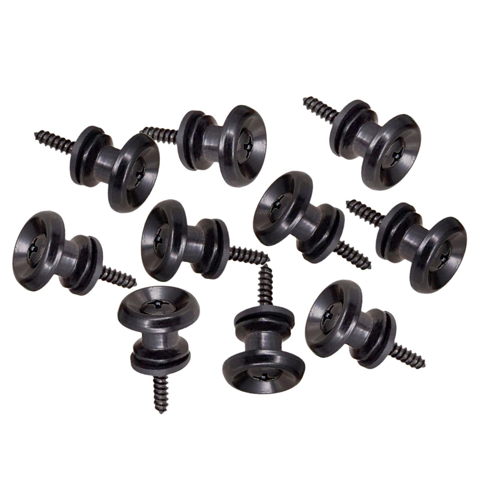 10x Guitar Strap Lock Pins Peg for Acoustic Electric Guitar Ukulele Bass Black