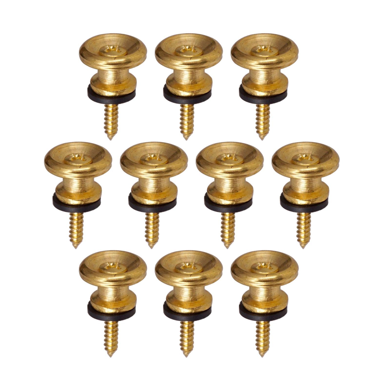 10x Guitar Strap Lock Pins Peg for Acoustic Electric Guitar Ukulele Bass Golden