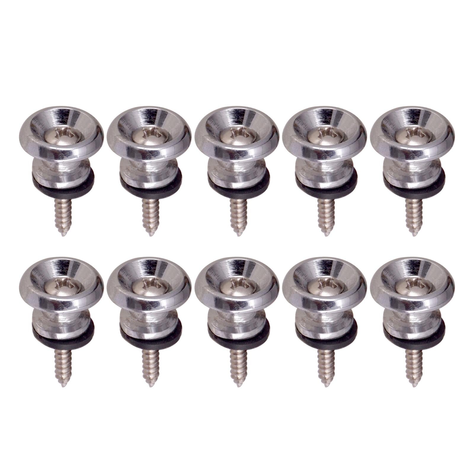 10x Guitar Strap Lock Pins Peg for Acoustic Electric Guitar Ukulele Bass Silver