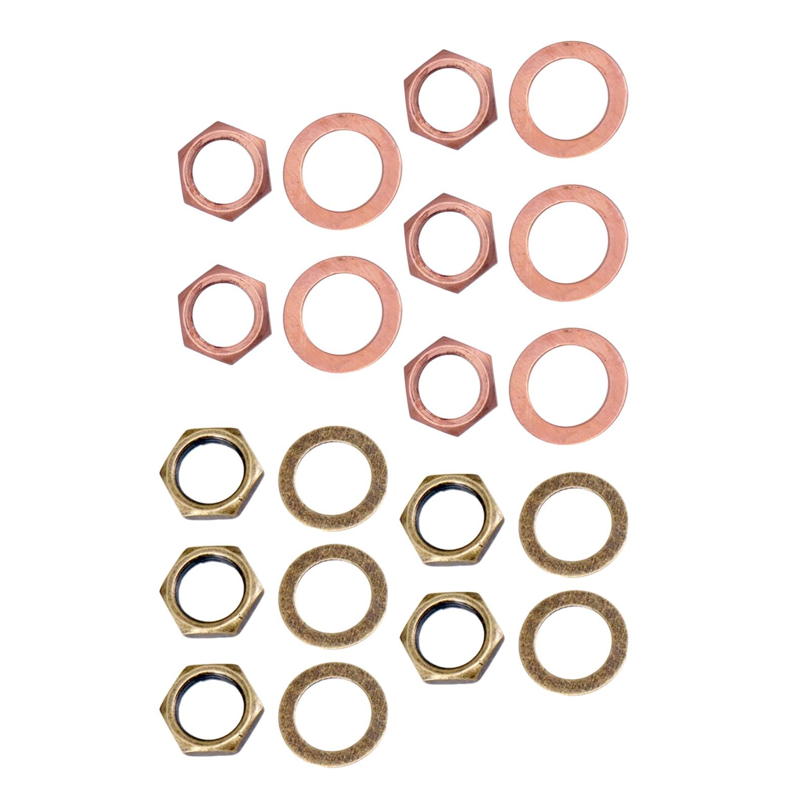 Guitar Hex Nut Washer Set Accessories for Electric Guitar Jack Red Bronze